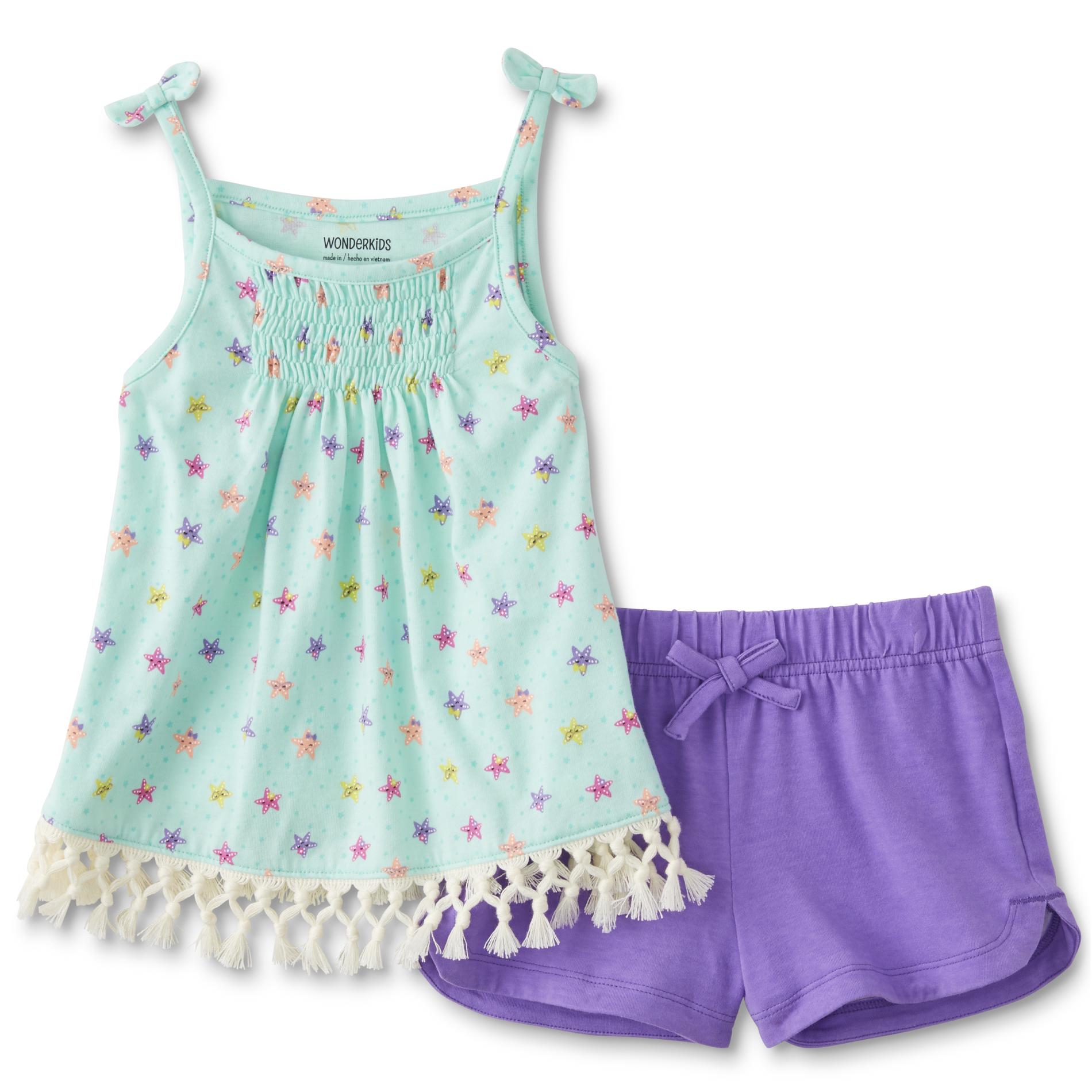 WonderKids Infant & Toddler Girls' Embellished Tank Top & Shorts - Starfish