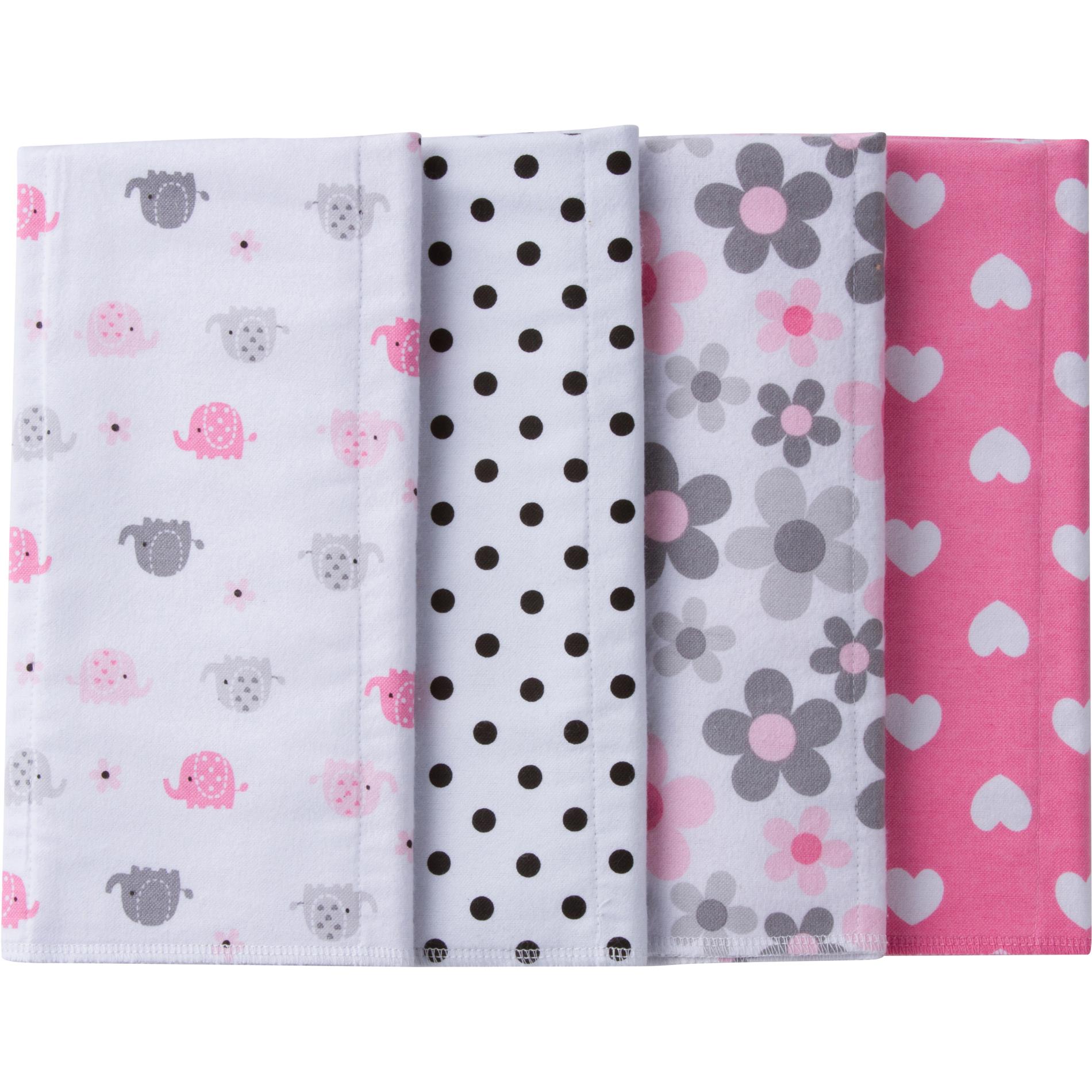 Gerber Infant Girls' 4Pack Burp & Diaper Cloths Assorted Shop Your