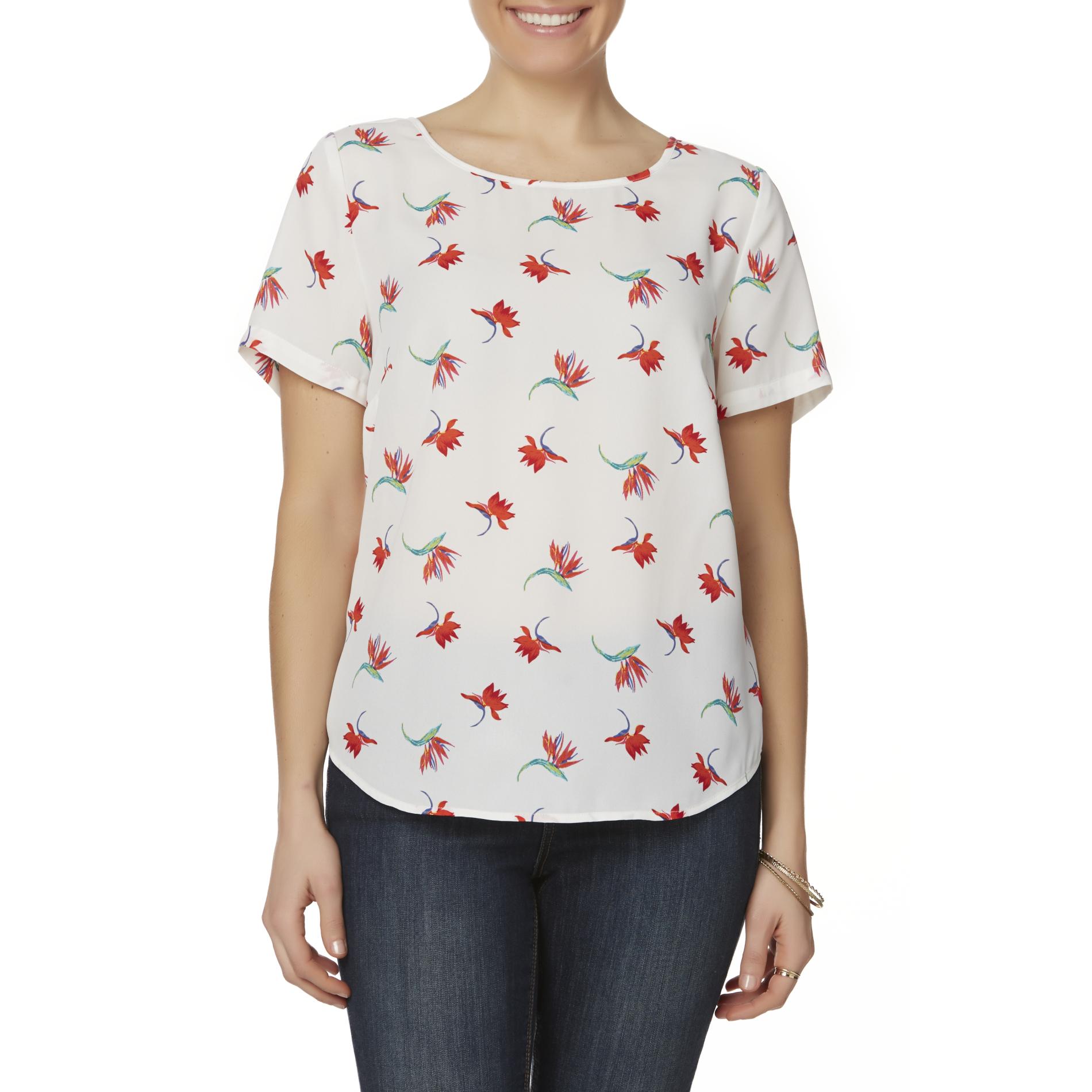 Simply Styled Women's Woven Top - Floral