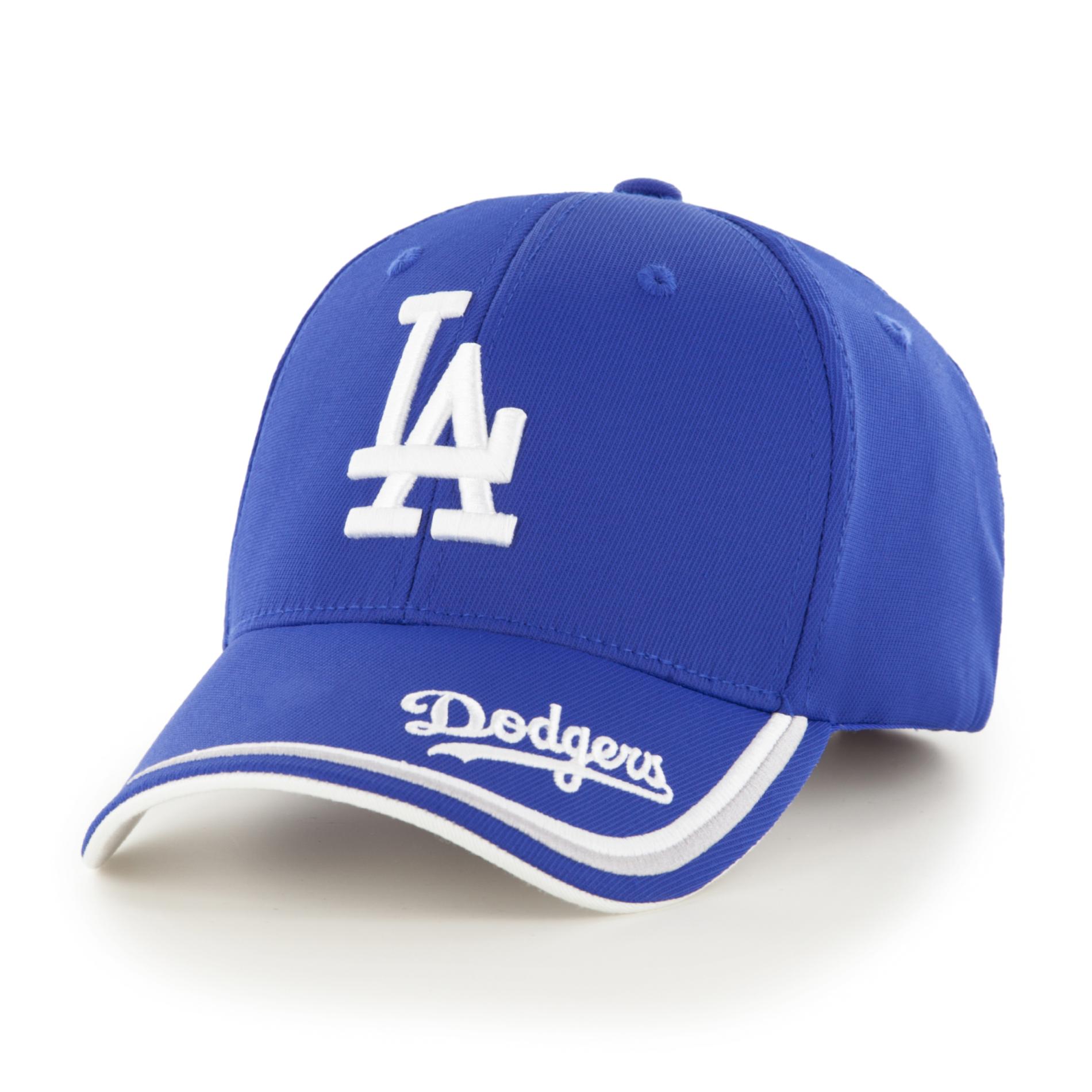 New Adult MLB Los Angeles Dodgers Embroidered Trucker Baseball Cap - Black Canvas