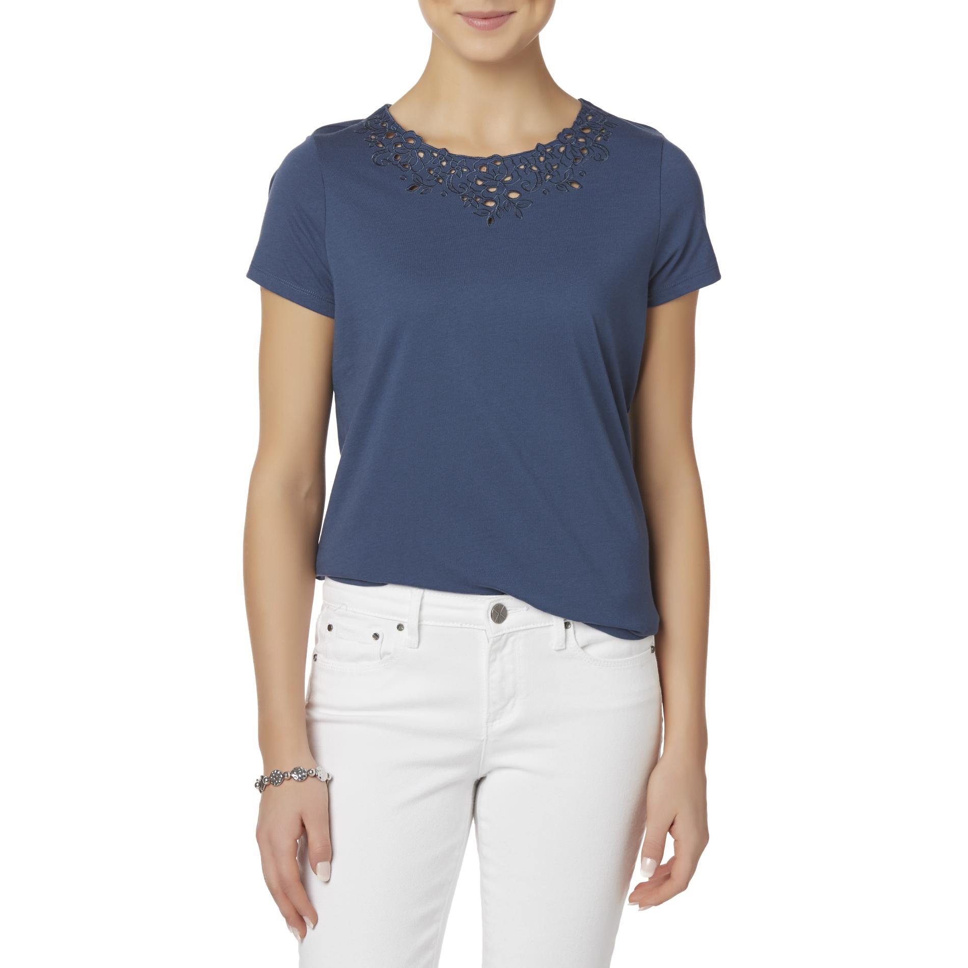 Laura Scott Petites' Embroidered Top - Floral