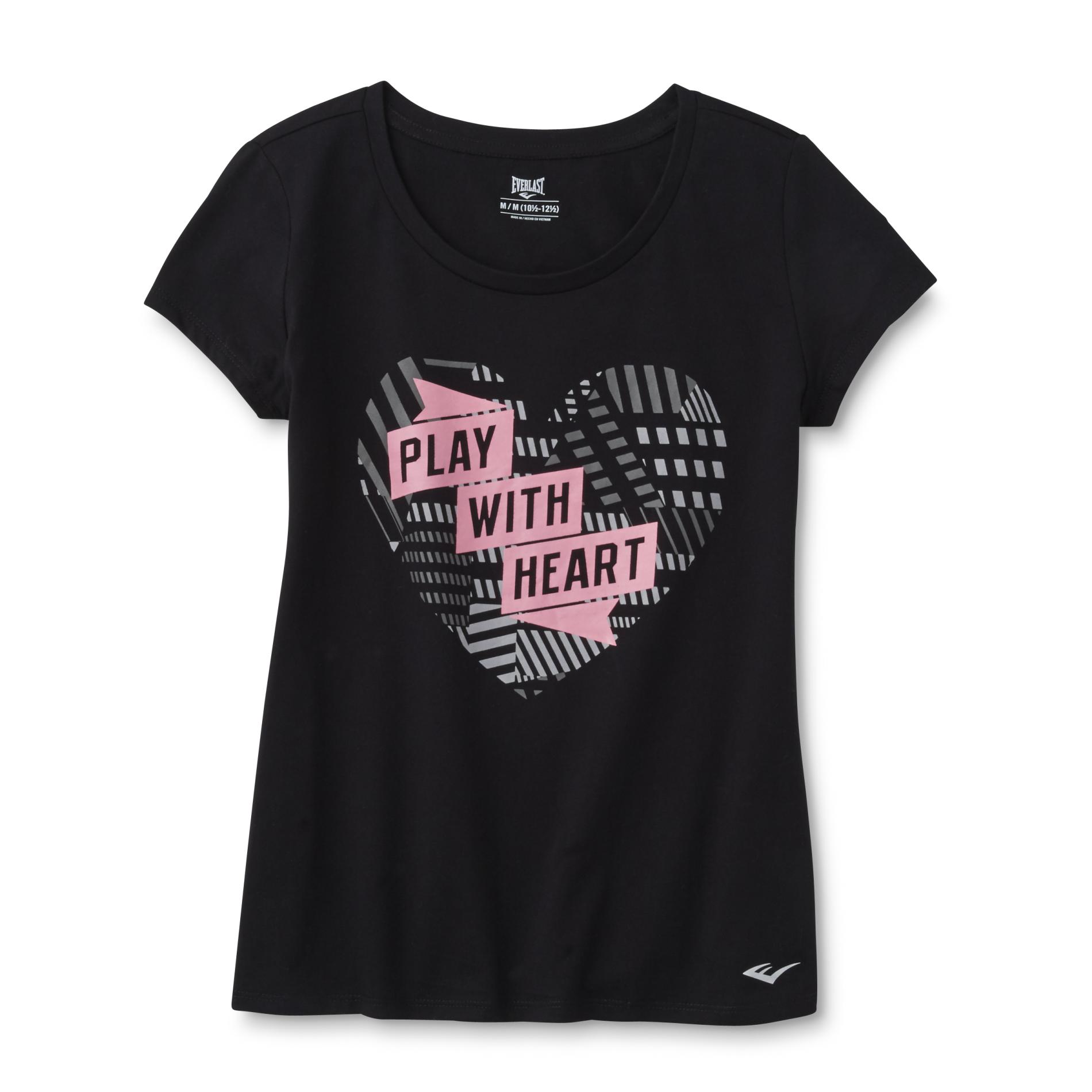 Everlast&reg; Girls' Graphic Athletic T-Shirt - Play With Heart