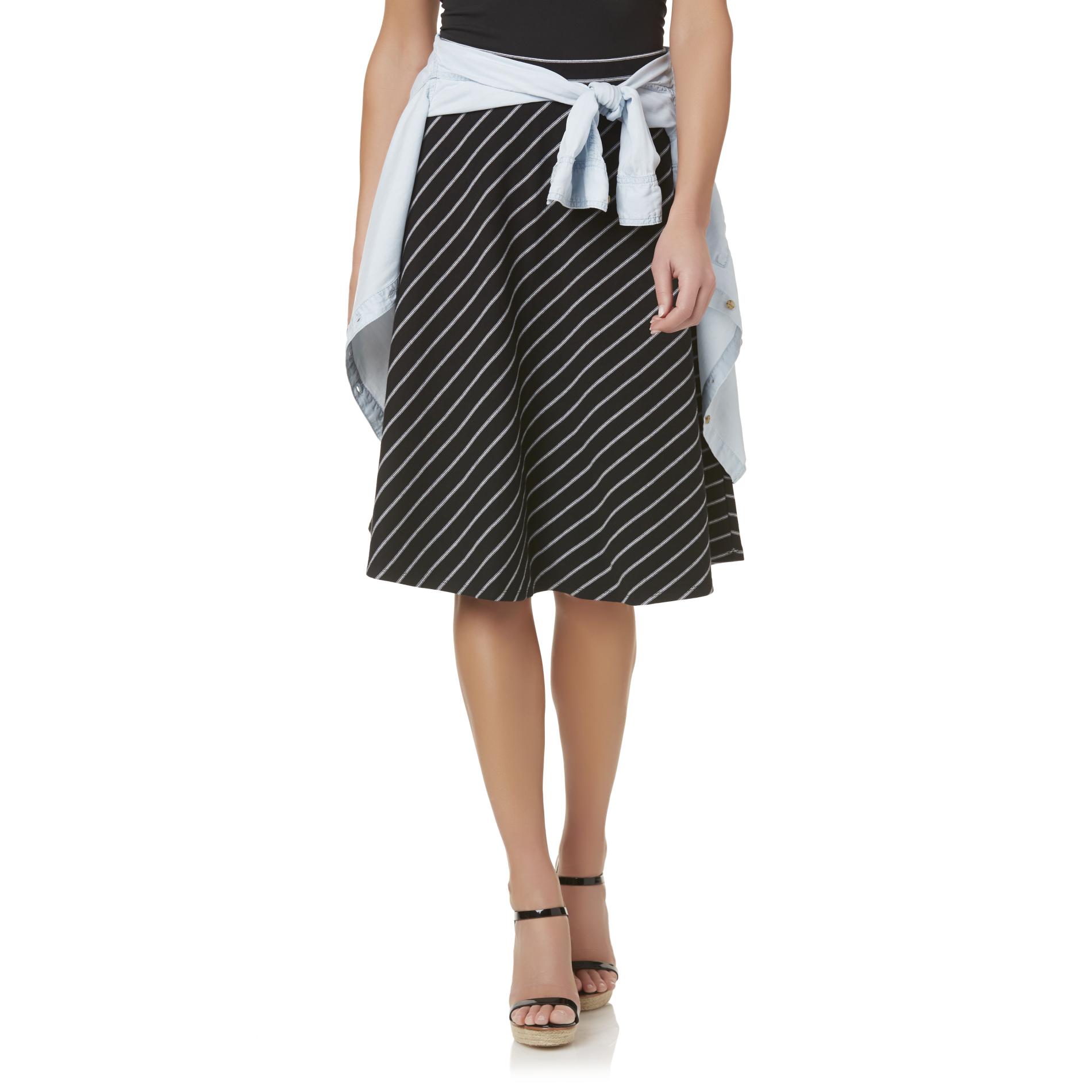 Laura Scott Women's Knit Skirt - Striped