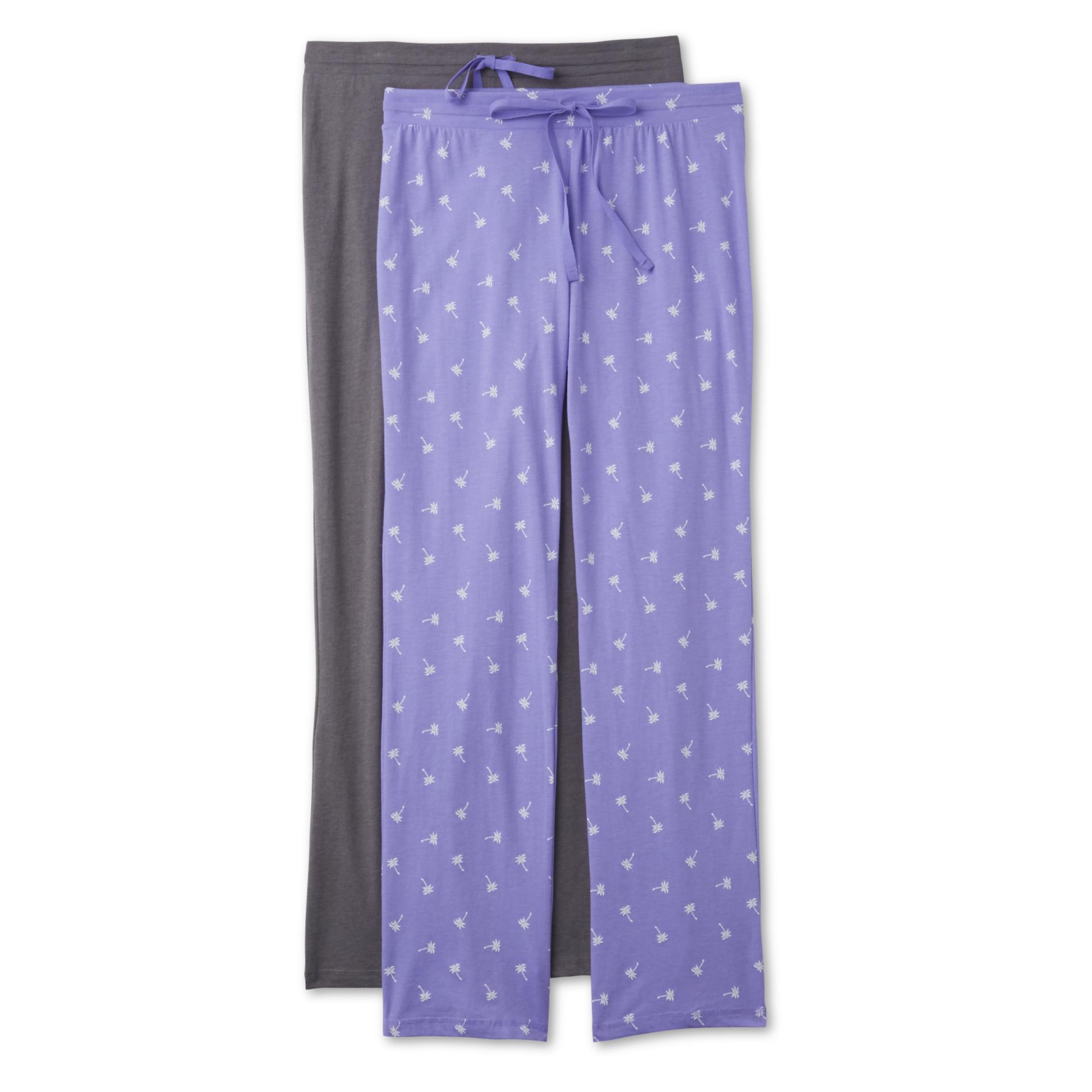 Joe Boxer Juniors' 2Pairs Pajama Pants Solid & Palm Tree