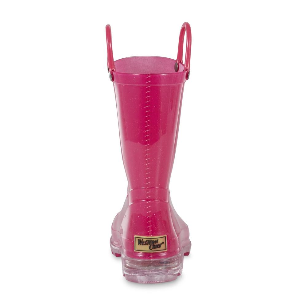 Western Chief Girls' Light-Up Rain Pink Boot