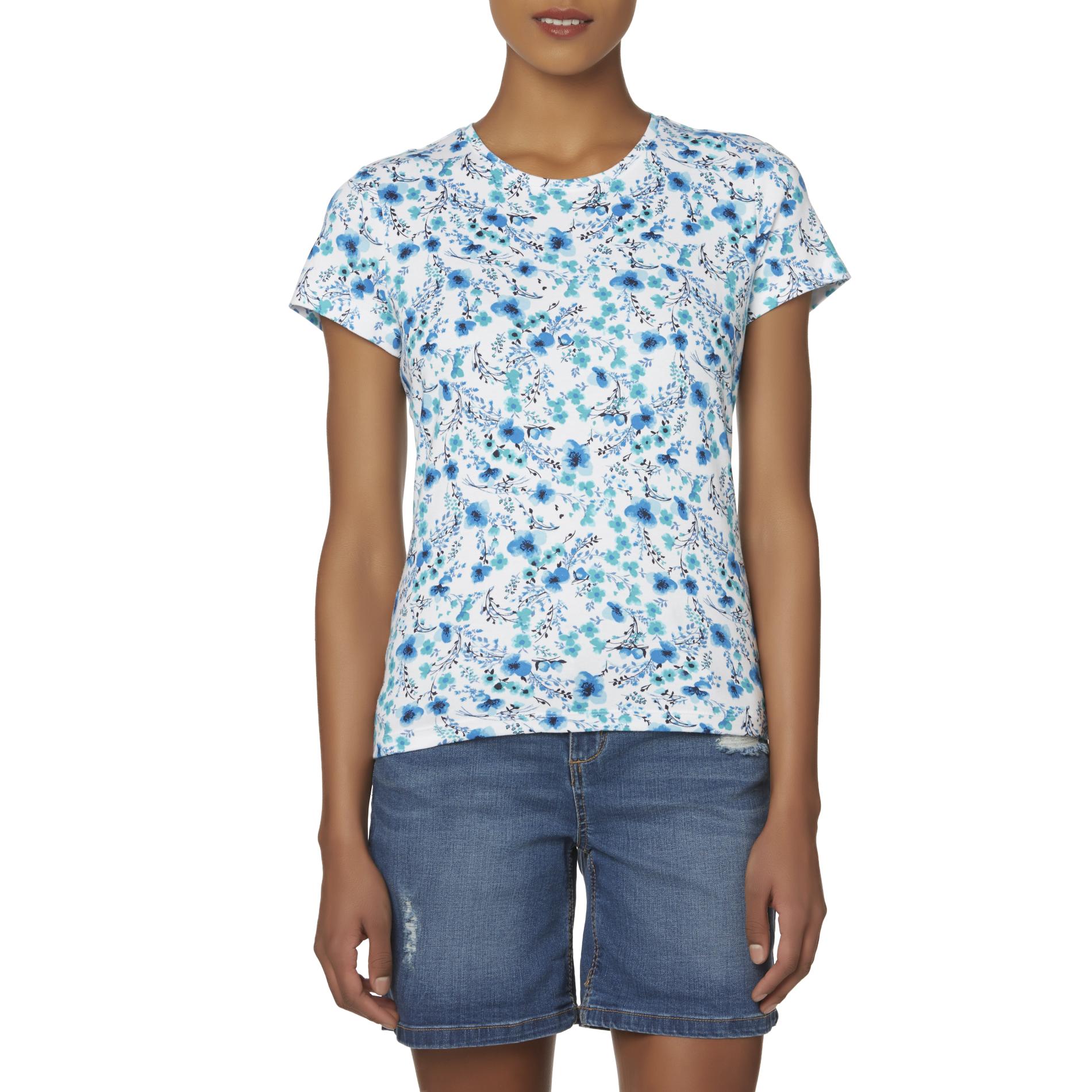 Laura Scott Petites' Crew Neck T-Shirt - Floral