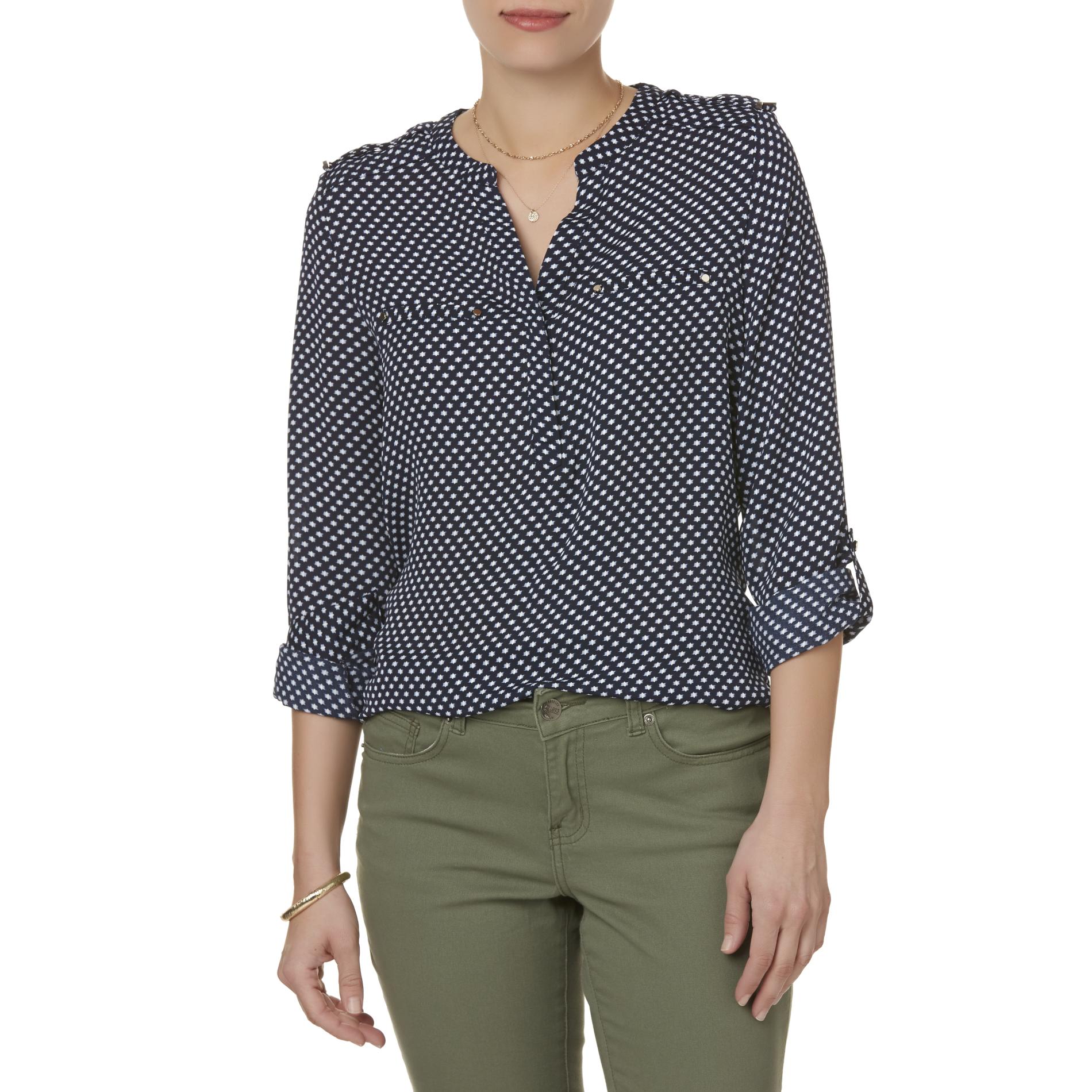 Simply Styled Women's Utility Blouse - Dots