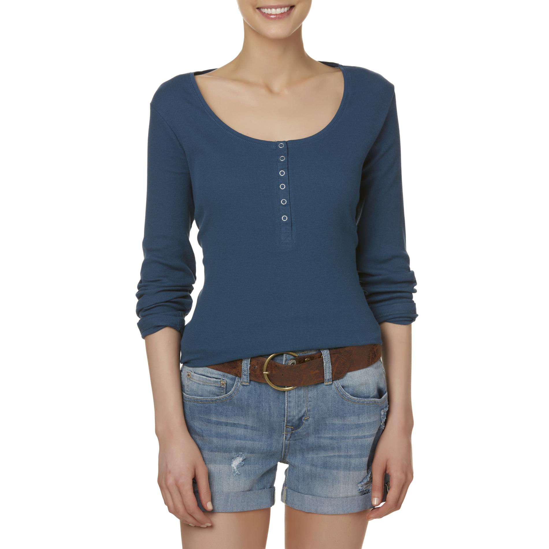 Simply Styled Women's Long-Sleeve Henley Top