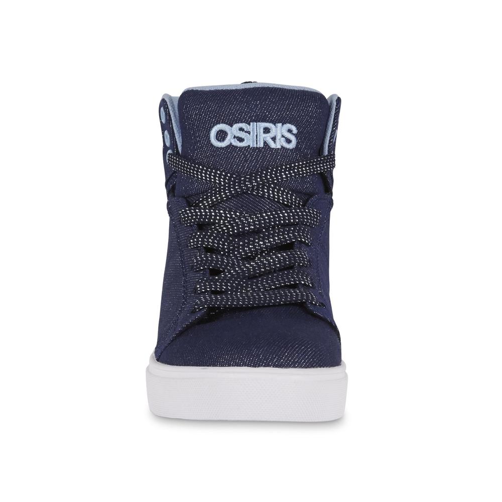 Osiris Girls' Skyrise High-Top Fashion Blue Sneaker