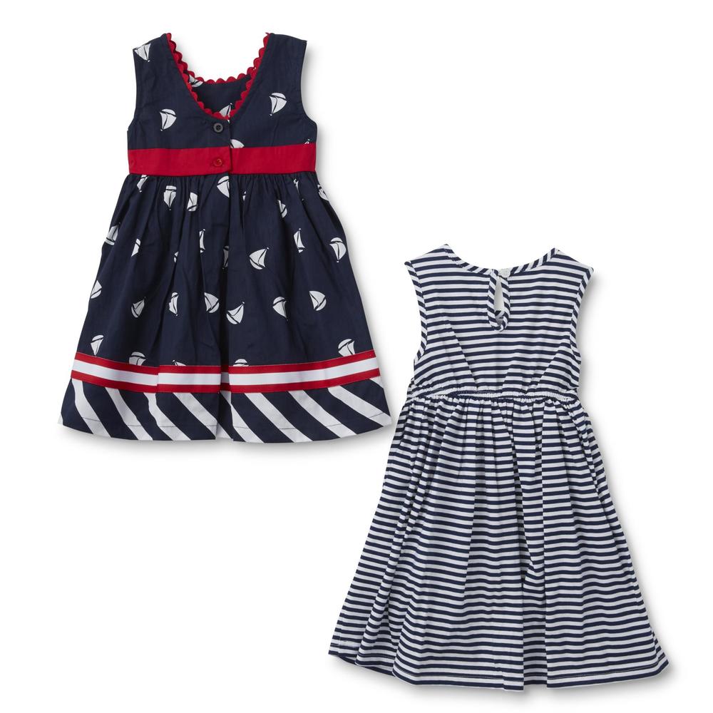 Blueberi Boulevard Infant & Toddler Girls' Sundress & Tank Dress - Sailboats & Stripes