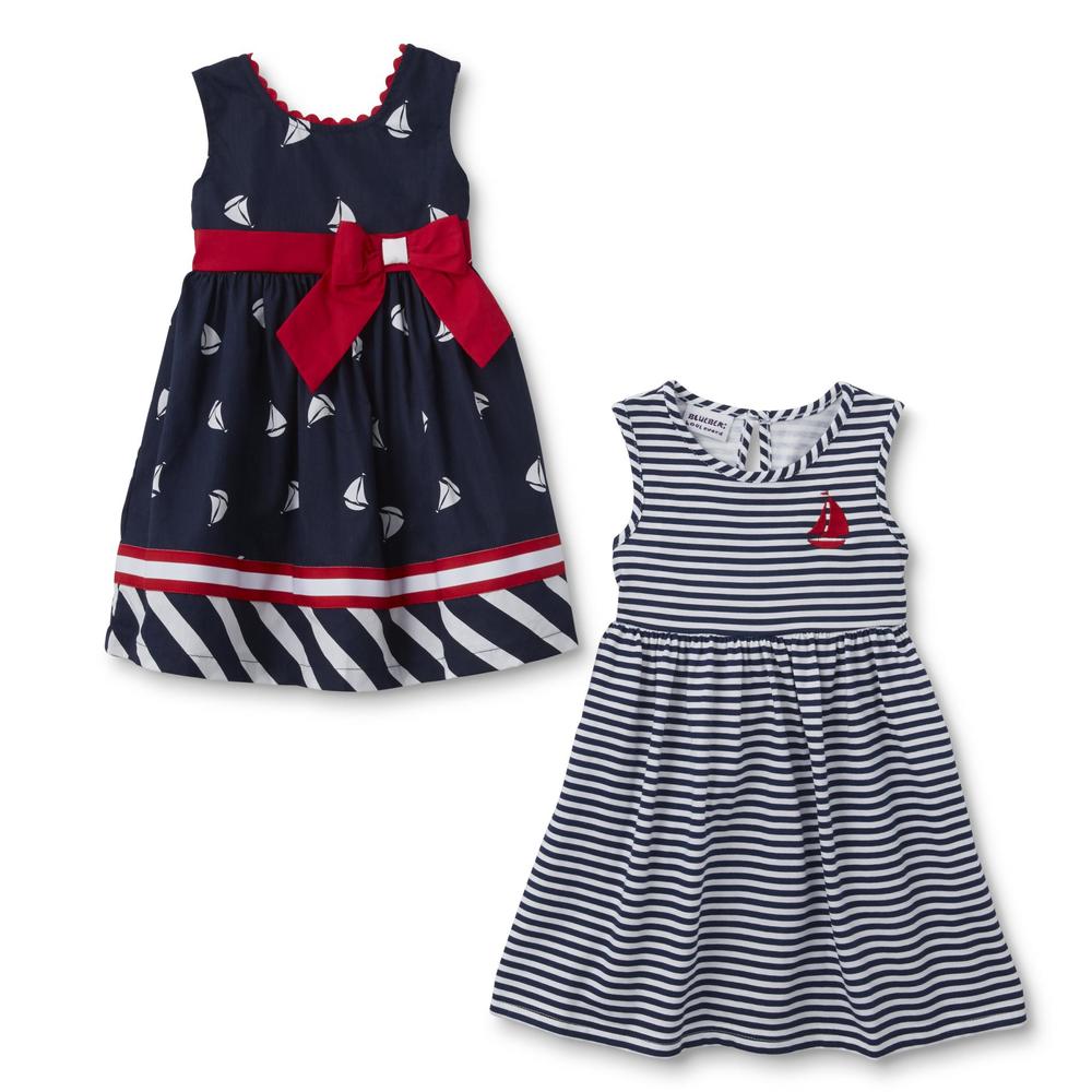 Blueberi Boulevard Infant & Toddler Girls' Sundress & Tank Dress - Sailboats & Stripes