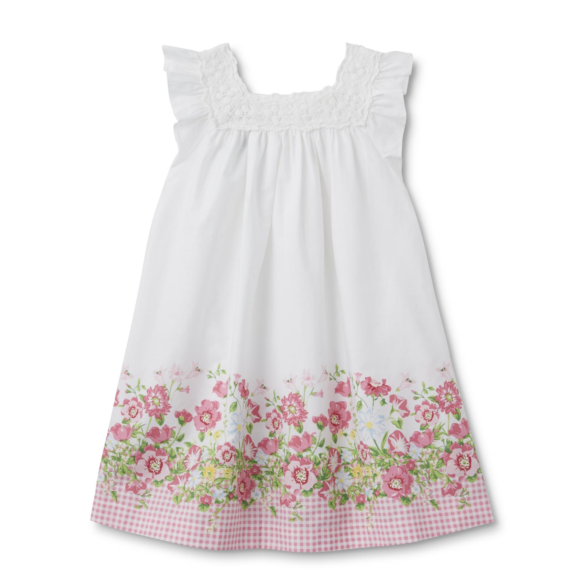 Blueberi Boulevard Infant & Toddler Girls' Flutter Sleeve Dress - Floral & Gingham