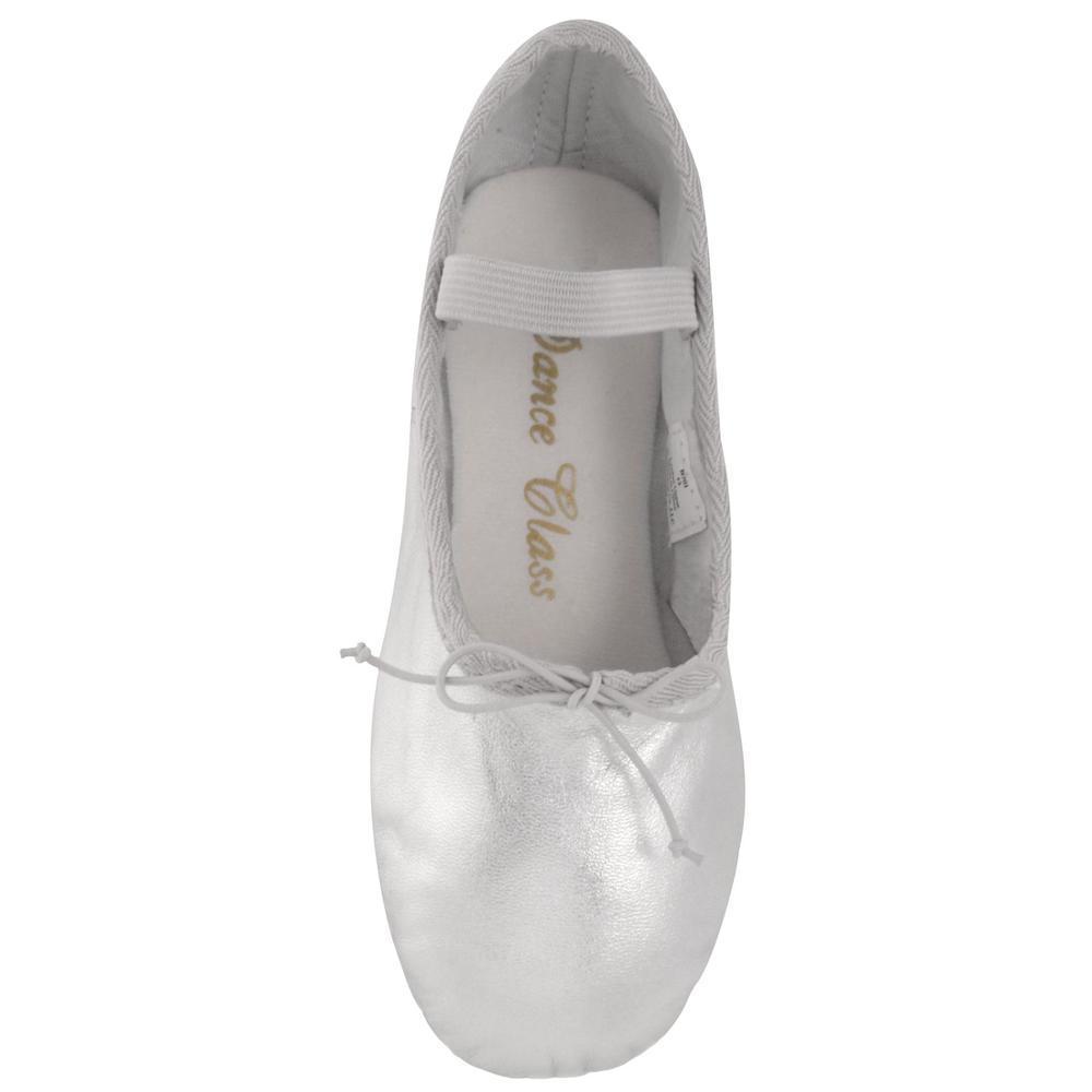Dance Class Toddler Girls' Metallic Ballet Silver Shoe
