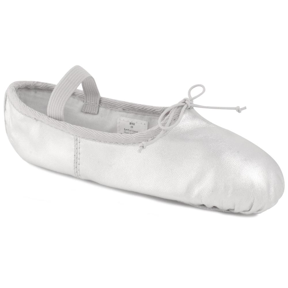 Dance Class Toddler Girls' Metallic Ballet Silver Shoe