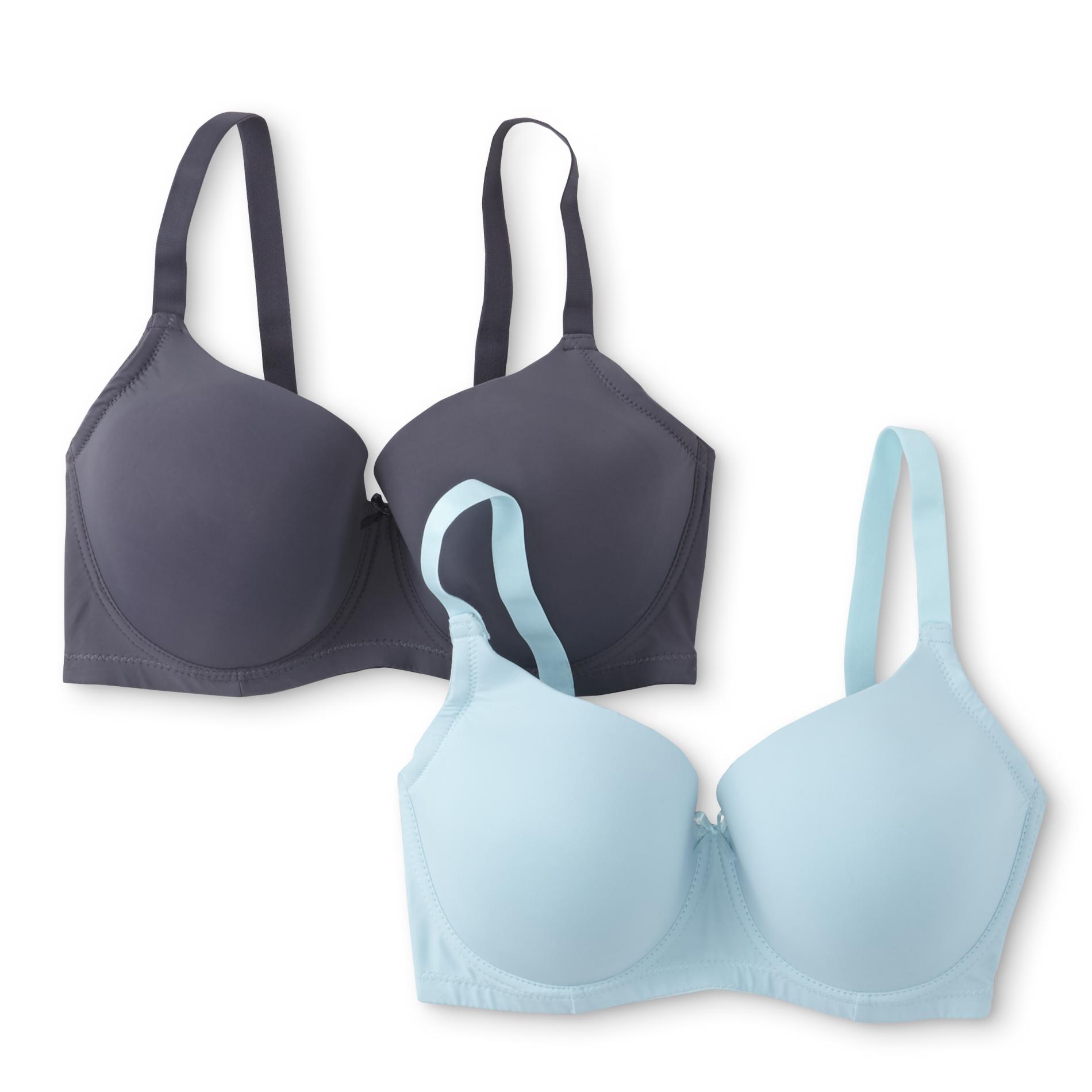 Simply Emma Women's Plus 2-Pack Smoothing T-Shirt Bras