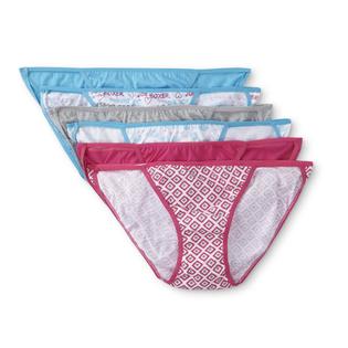 Butterfly-Print Cotton String Bikini Panties (6-Pack)