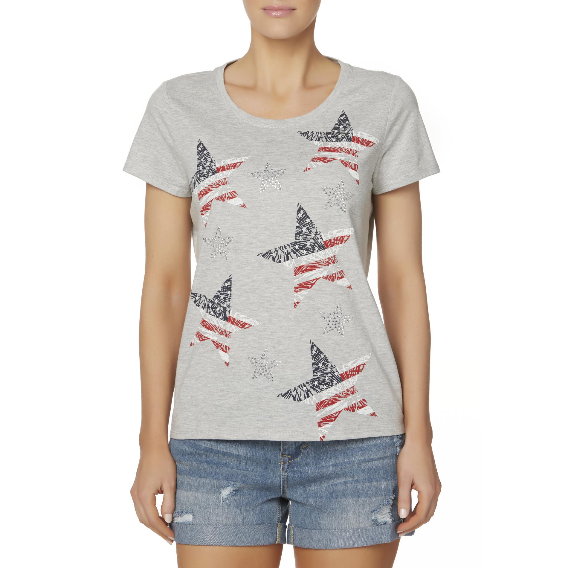 Laura Scott Women's Patriotic T-Shirt - Stars