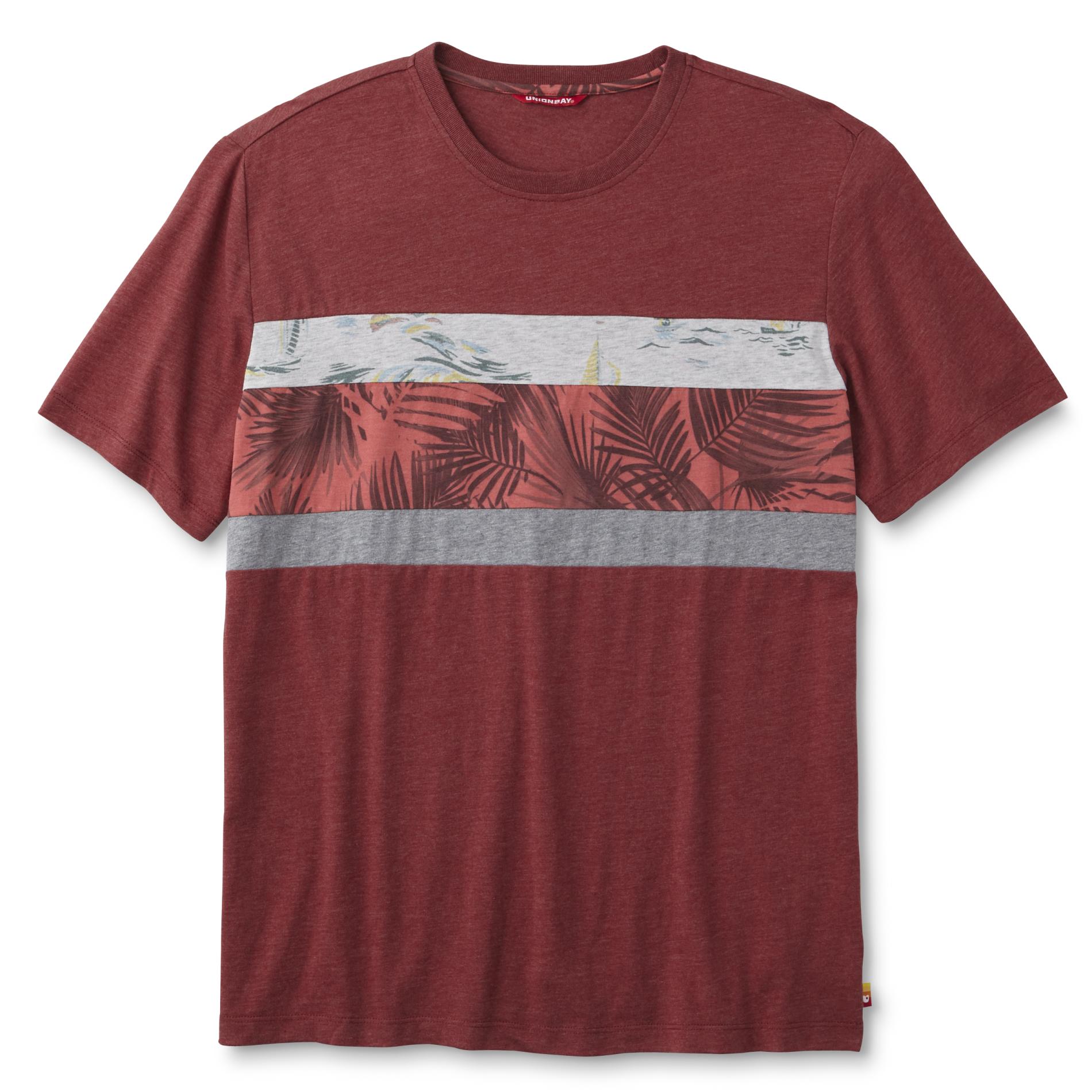 Unionbay Young Men's Short-Sleeve T-Shirt - Palm Leaf Striped