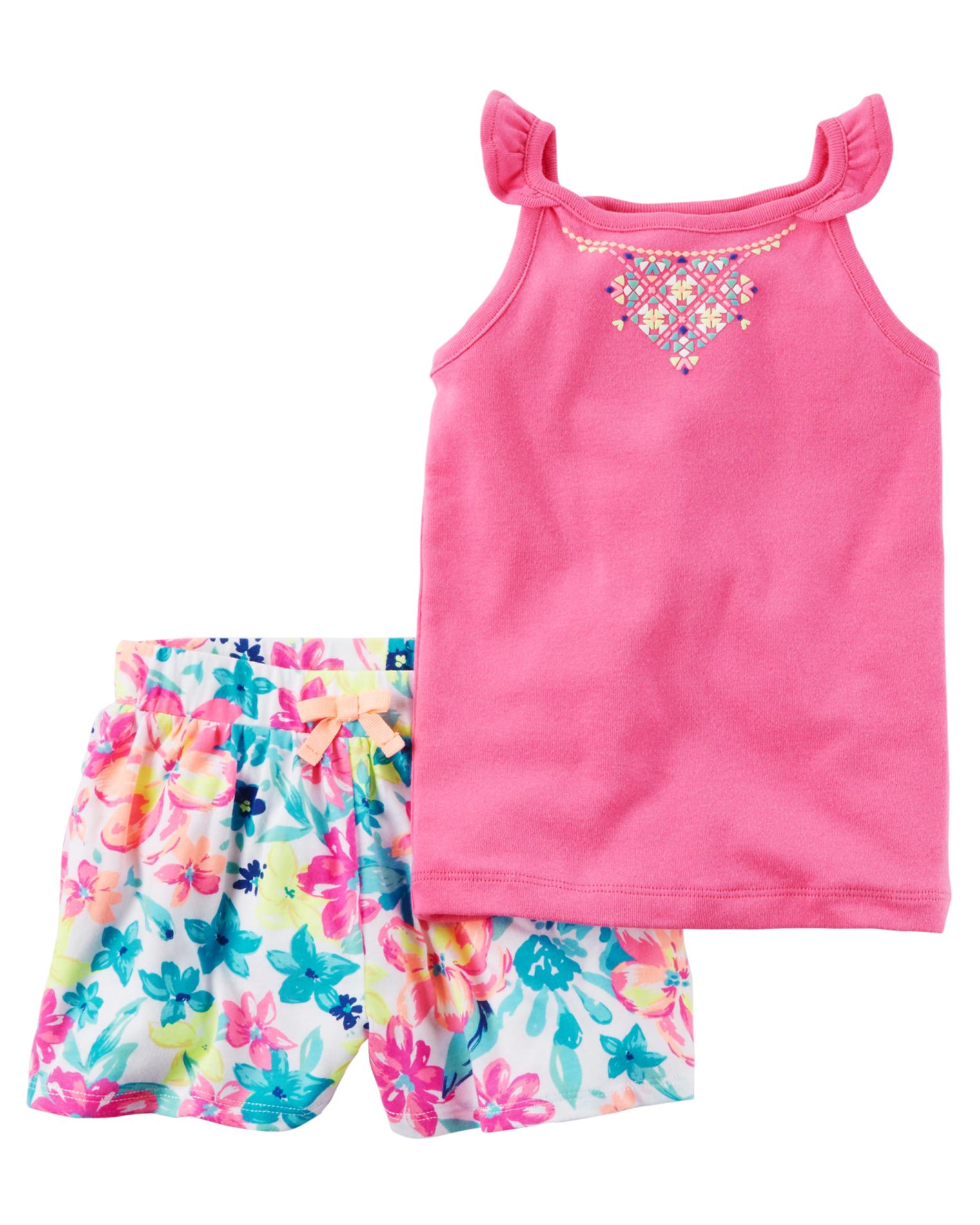 Carter's Toddler Girls' Flutter Tank Top & Shorts - Floral