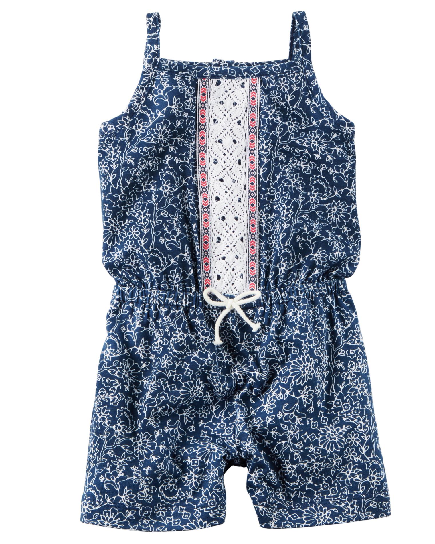 Carter's Newborn & Infant Girls' Sleeveless Romper Floral