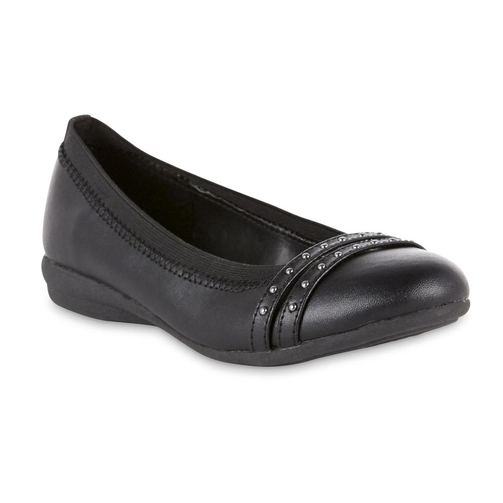 Simply Styled Girls' Arianna Embellished Ballet Black Flat