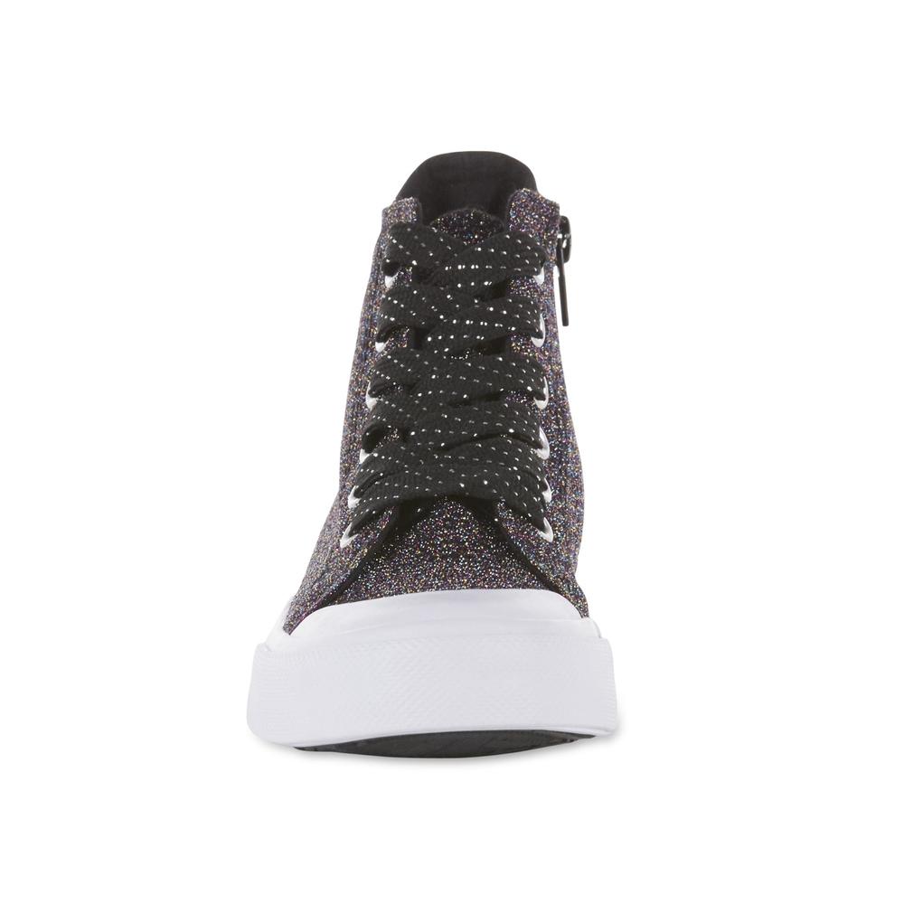 Roebuck & Co. Girls' Sparkle High-Top Black Sneaker