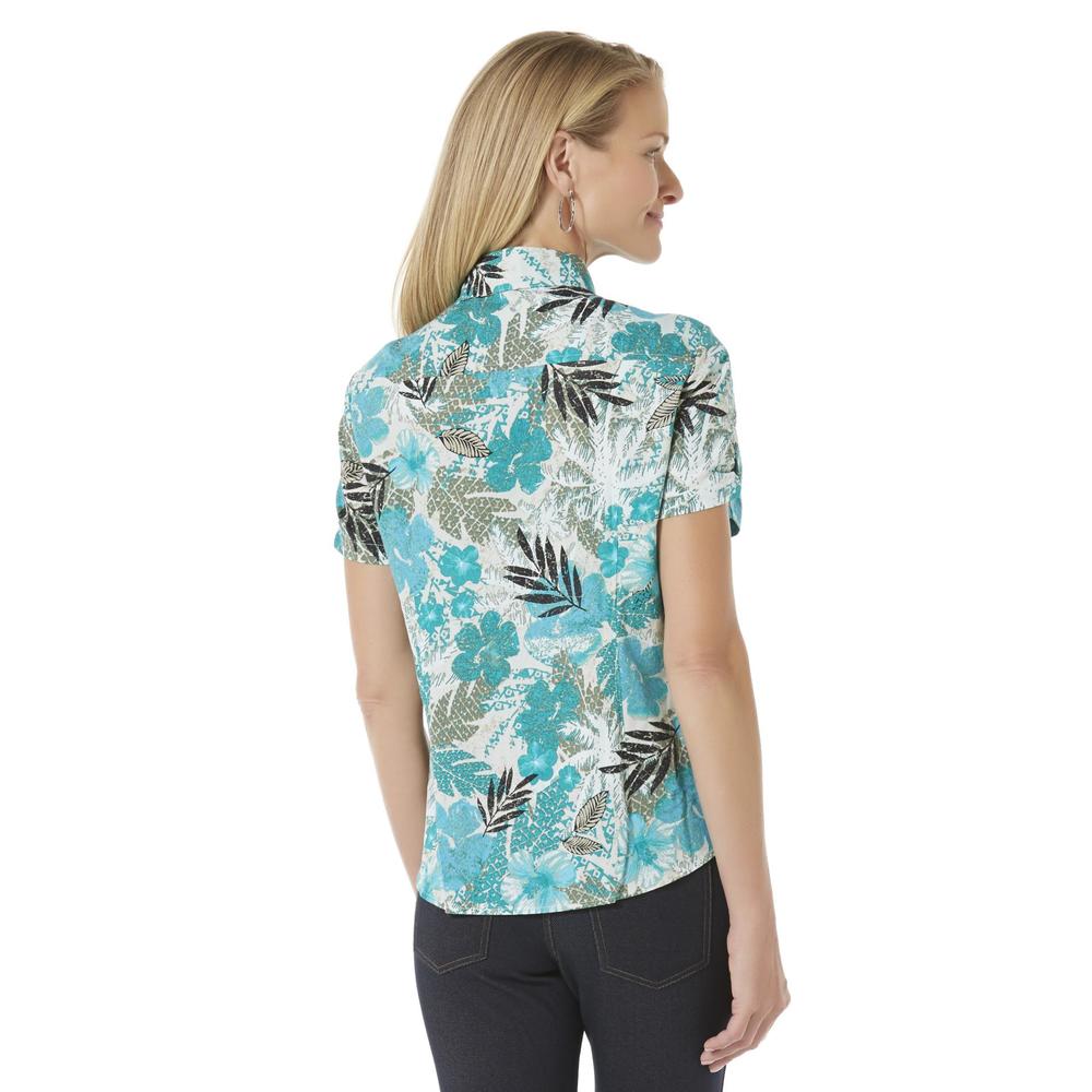 Erika Women's Camp Shirt - Tropical Print