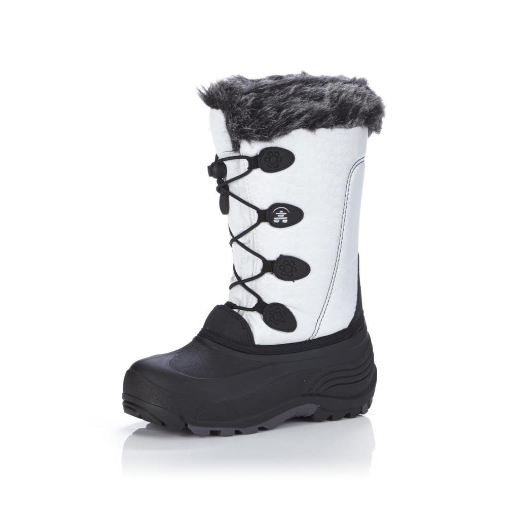 Kamik Girl's Snowgypsy 8" White/Black Waterproof Winter Boot