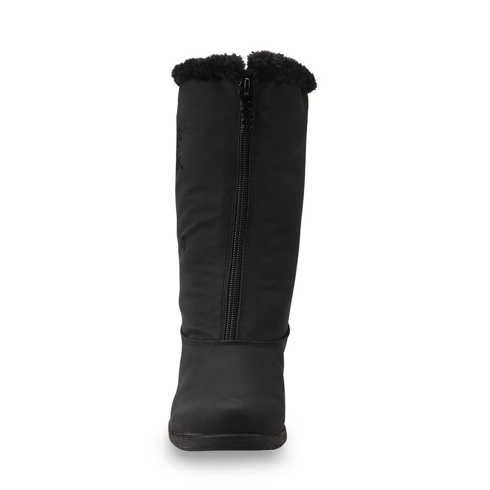 Totes Women's Staride Black Mid-Calf Embroidered Weather Boot