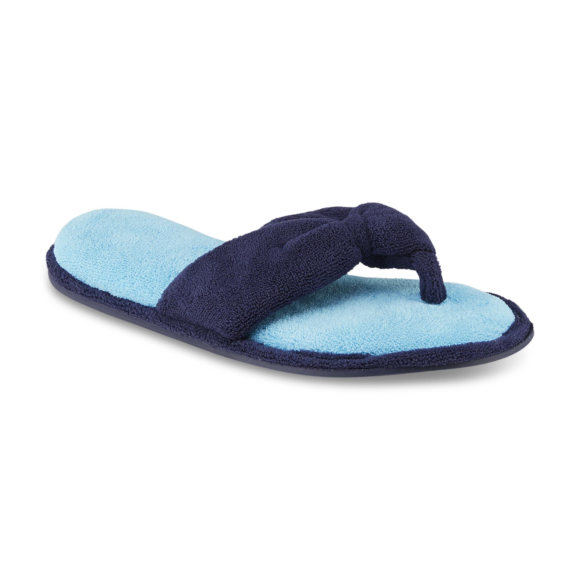 Dearfoams Women's Honna Blue Thong Slipper