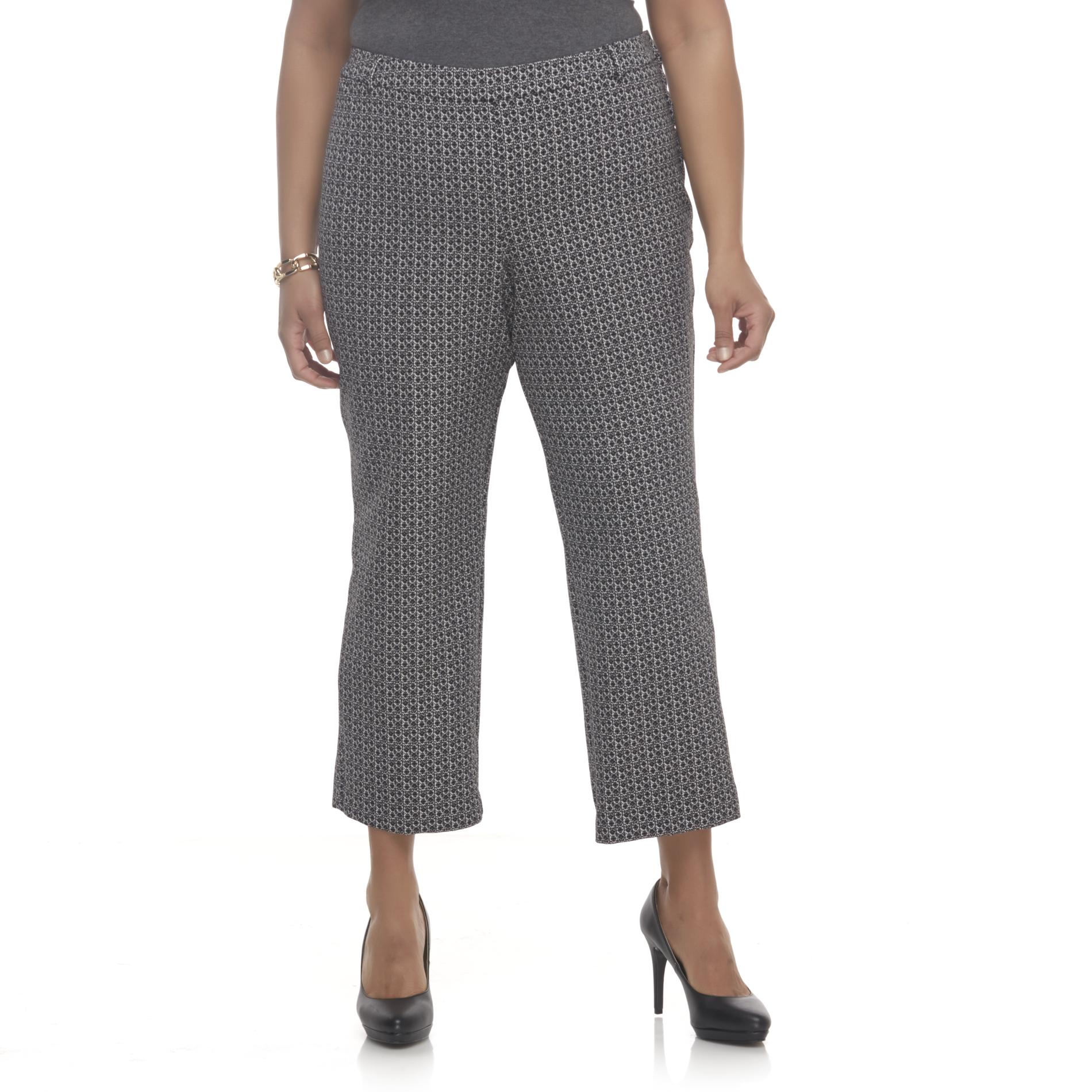Covington Women's Plus Slim Fit Cropped Pants - Geometric