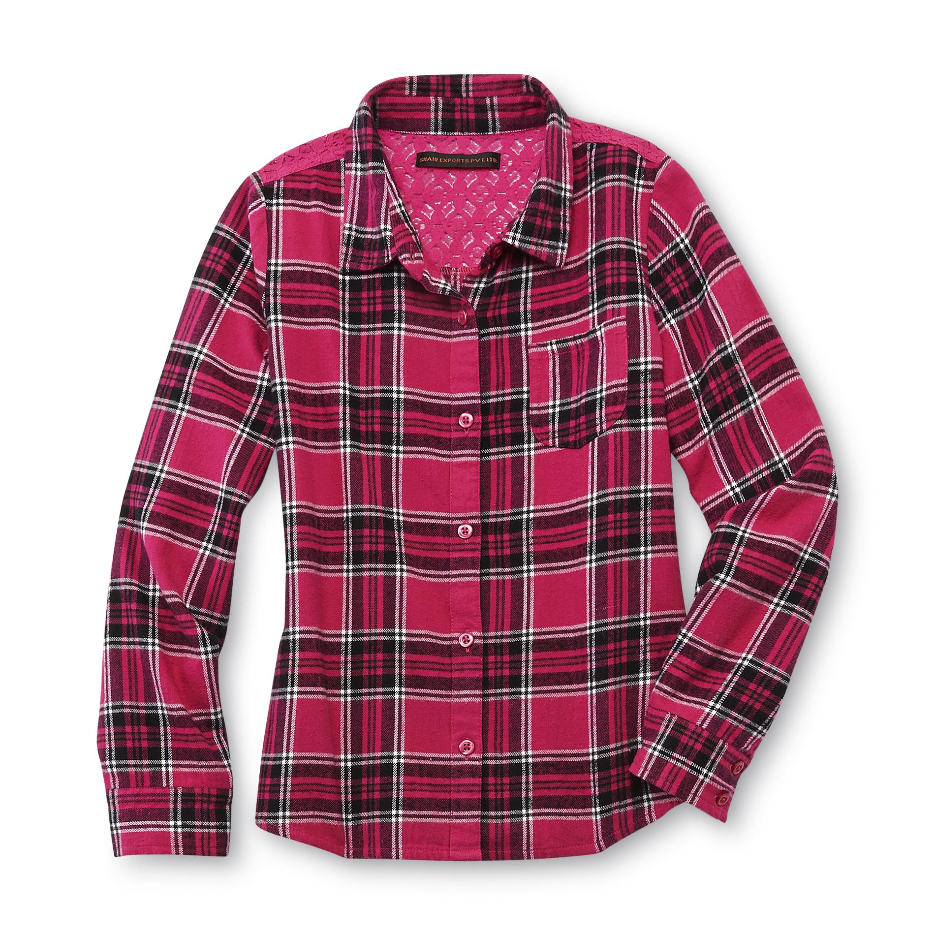 Canyon River Blues Girl's Button-Front Flannel Shirt - Plaid