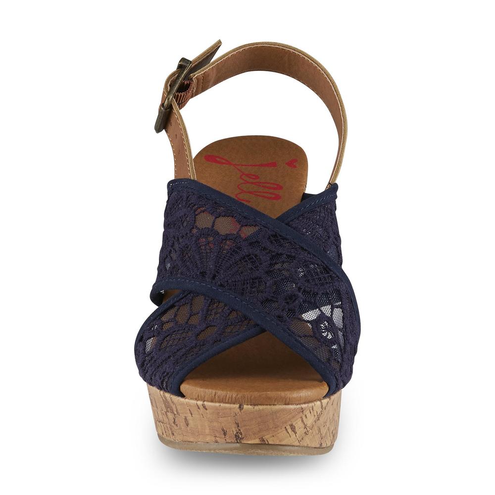 jellypop Women's Peaches Navy Wedge Sandal