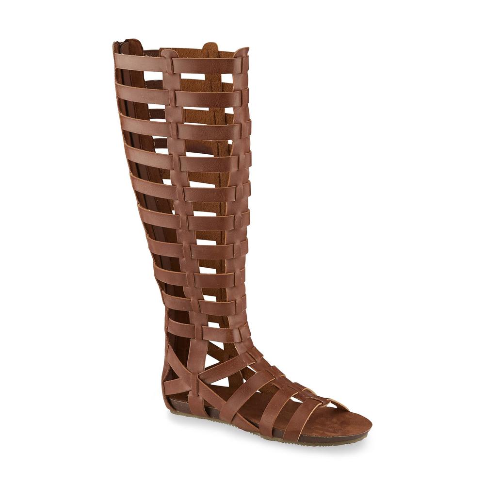 Mia Women's Glitterati Brown Knee-High Gladiator Sandal