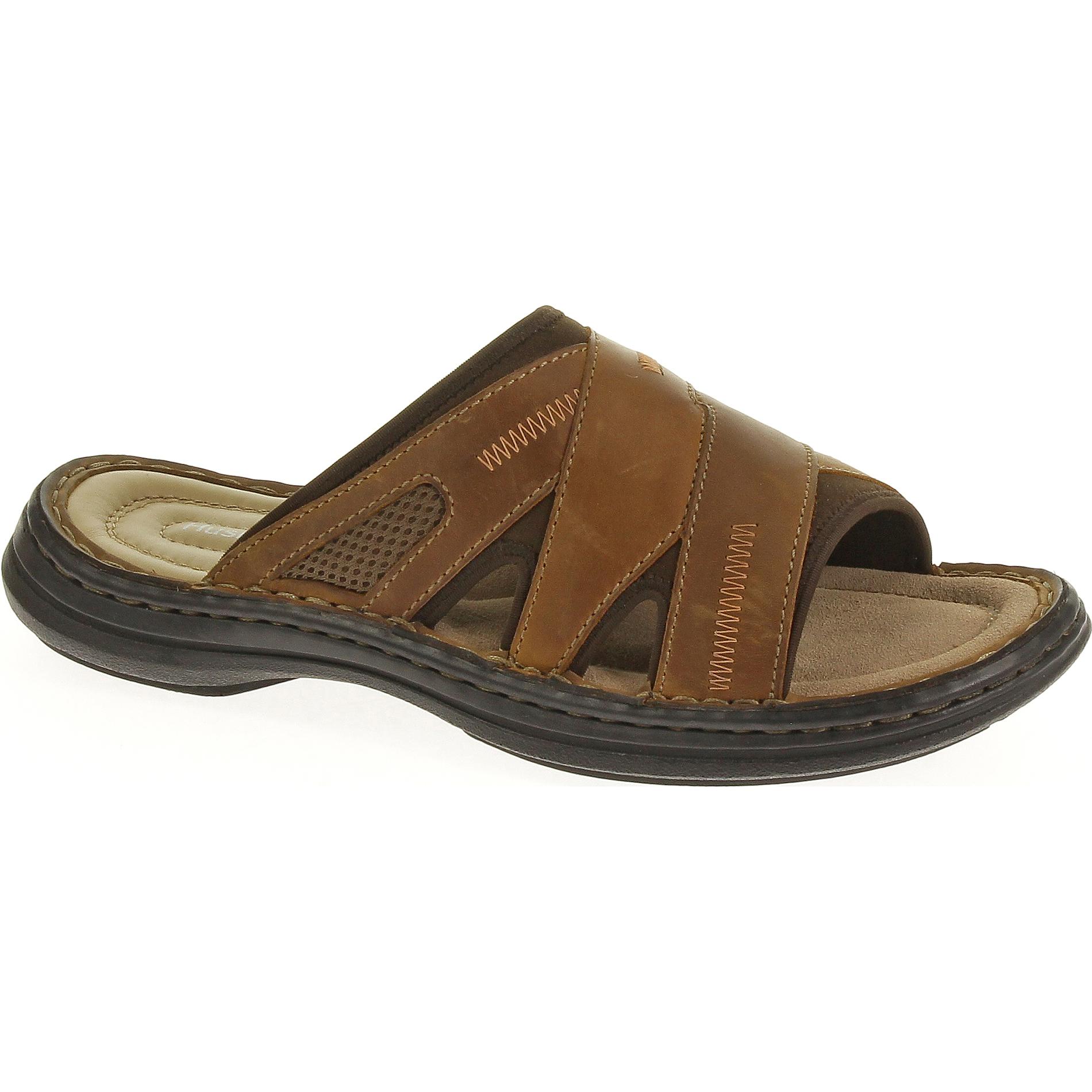 Hush Puppies Men's Relief Brown Slide Sandal