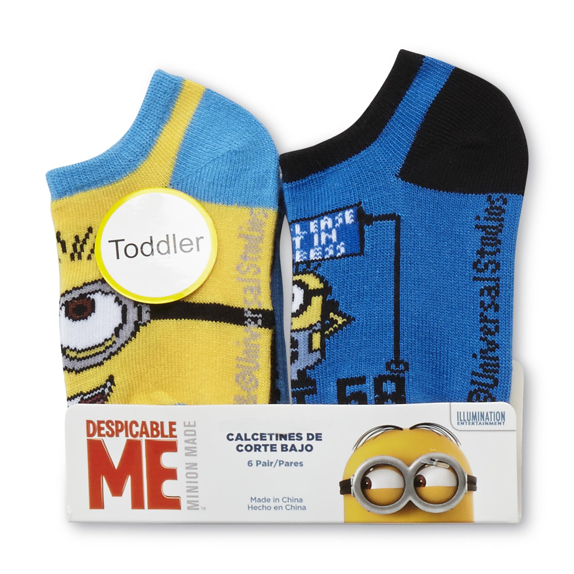 Illumination Entertainment Toddler Boy's 6-Pairs No-Show Socks - Minions, Size: 2-4T, Multi-color Illumination Entertainment Toddler Boy's 6-Pairs No-Show Socks - Minions, Size: 2-4T, Multi-color