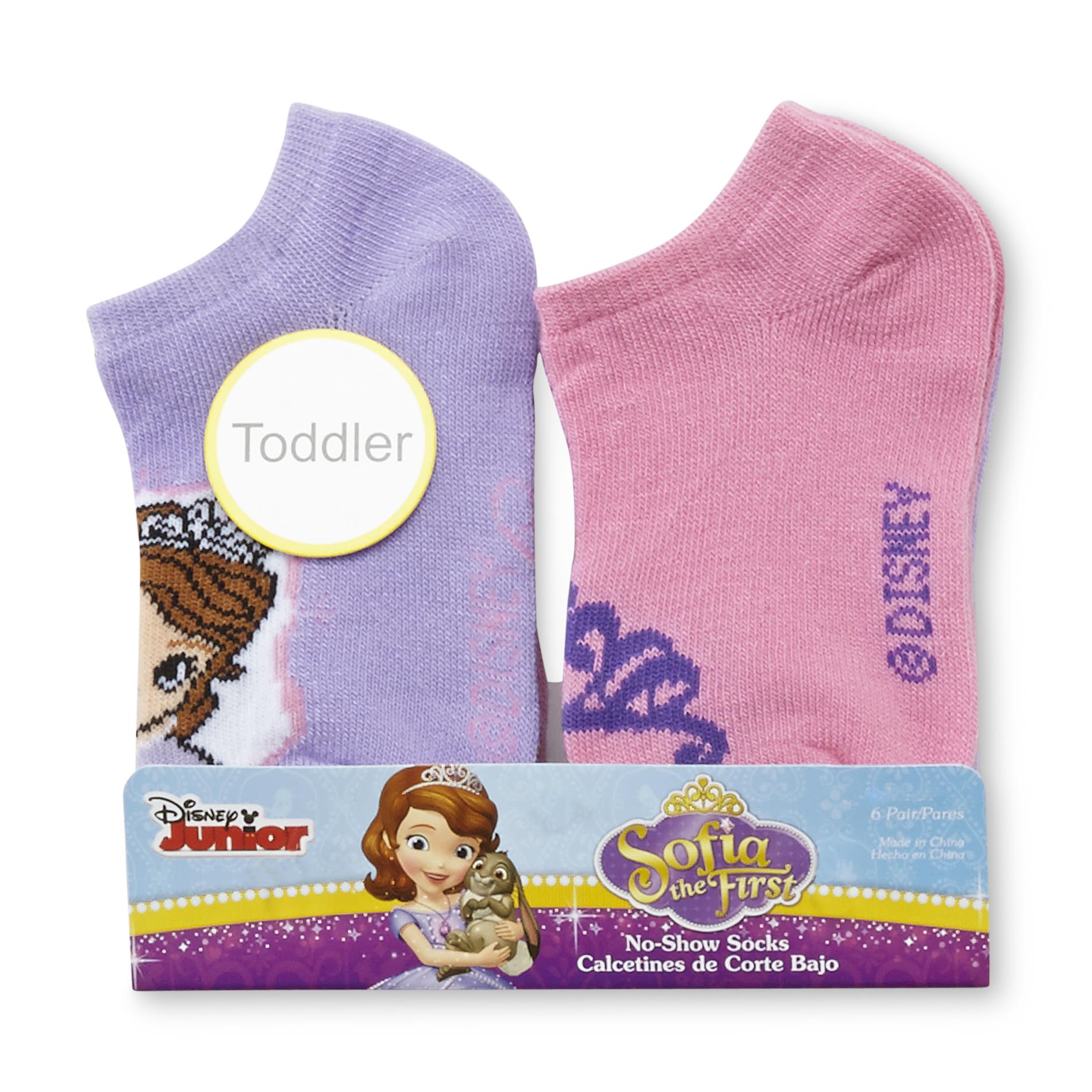 Disney Sofia the First Toddler Girl's 6-Pairs No-Show Socks, Size: 2-4T, Multi-color Disney Sofia the First Toddler Girl's 6-Pairs No-Show Socks, Size: 2-4T, Multi-color