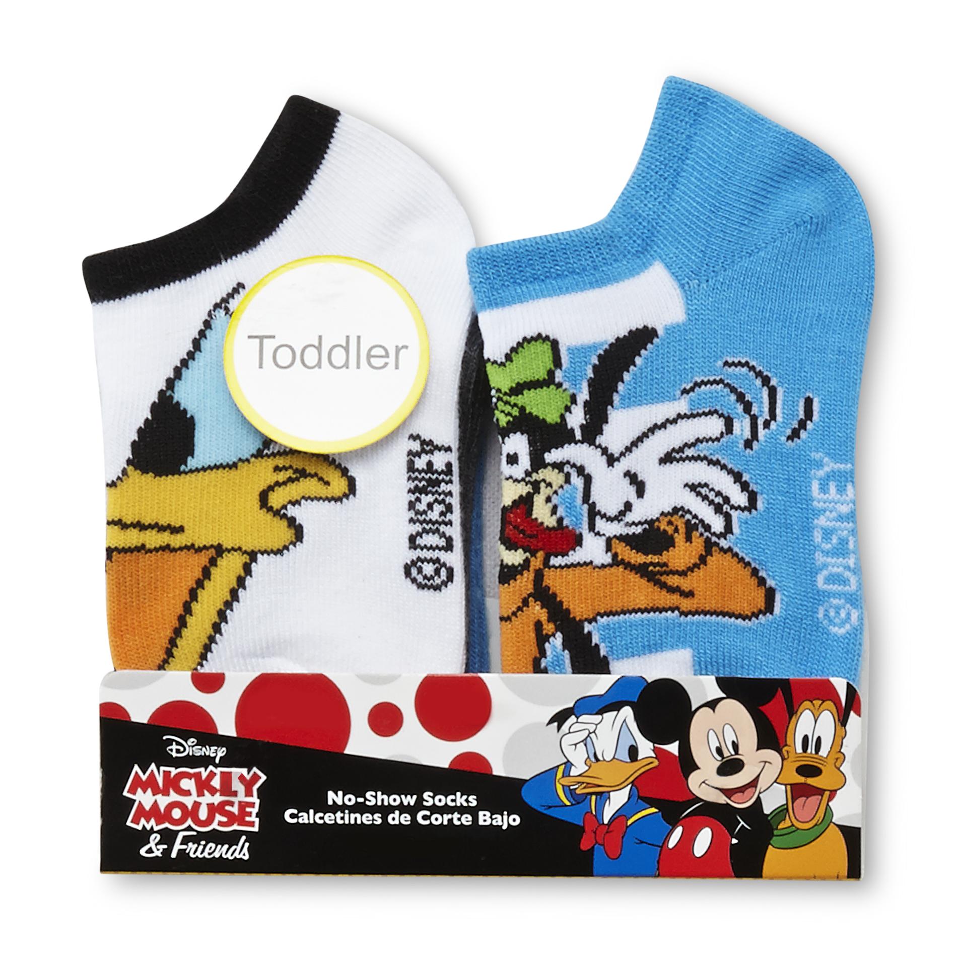 Disney Mickey Mouse Toddler Boy's 6-Pairs No-Show Socks, Size: 2-4T, Multi-color Disney Mickey Mouse Toddler Boy's 6-Pairs No-Show Socks, Size: 2-4T, Multi-color