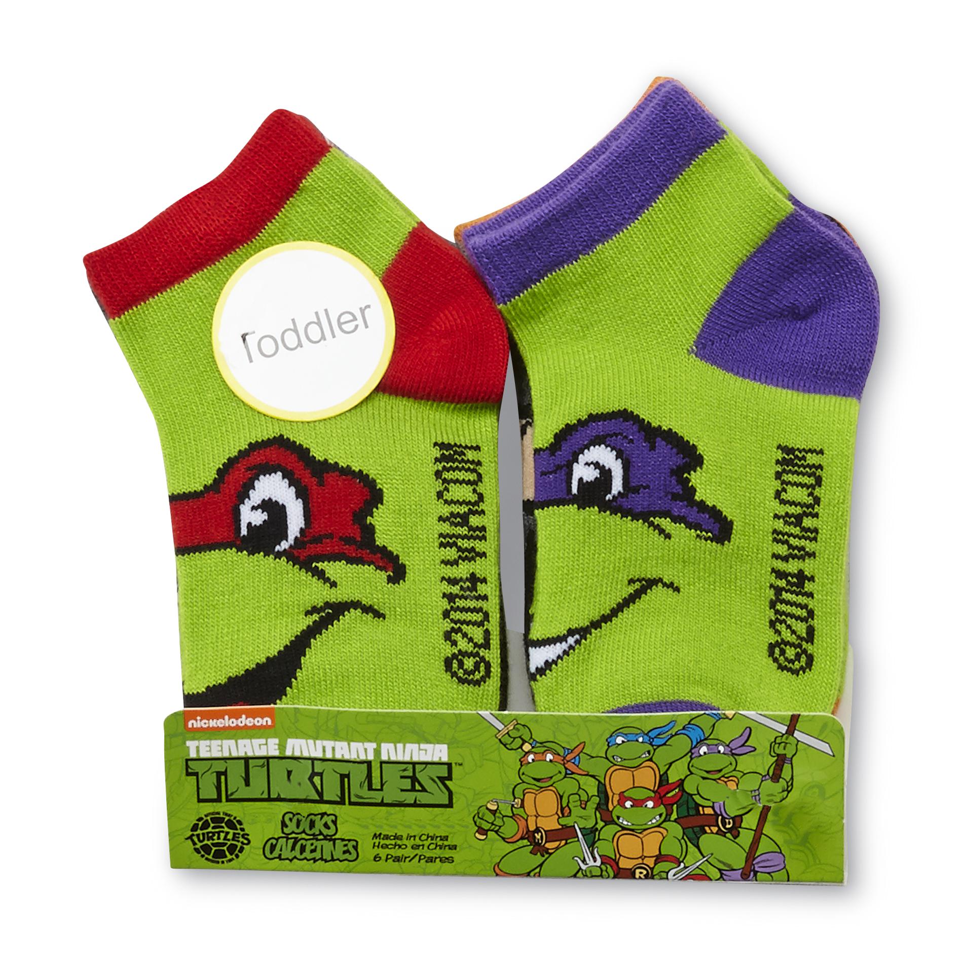 Nickelodeon Teenage Mutant Ninja Turtles Toddler Boy's 6-Pairs No-Show Socks, Size: 2-4T, Multi-color Nickelodeon Teenage Mutant Ninja Turtles Toddler Boy's 6-Pairs No-Show Socks, Size: 2-4T, Multi-color