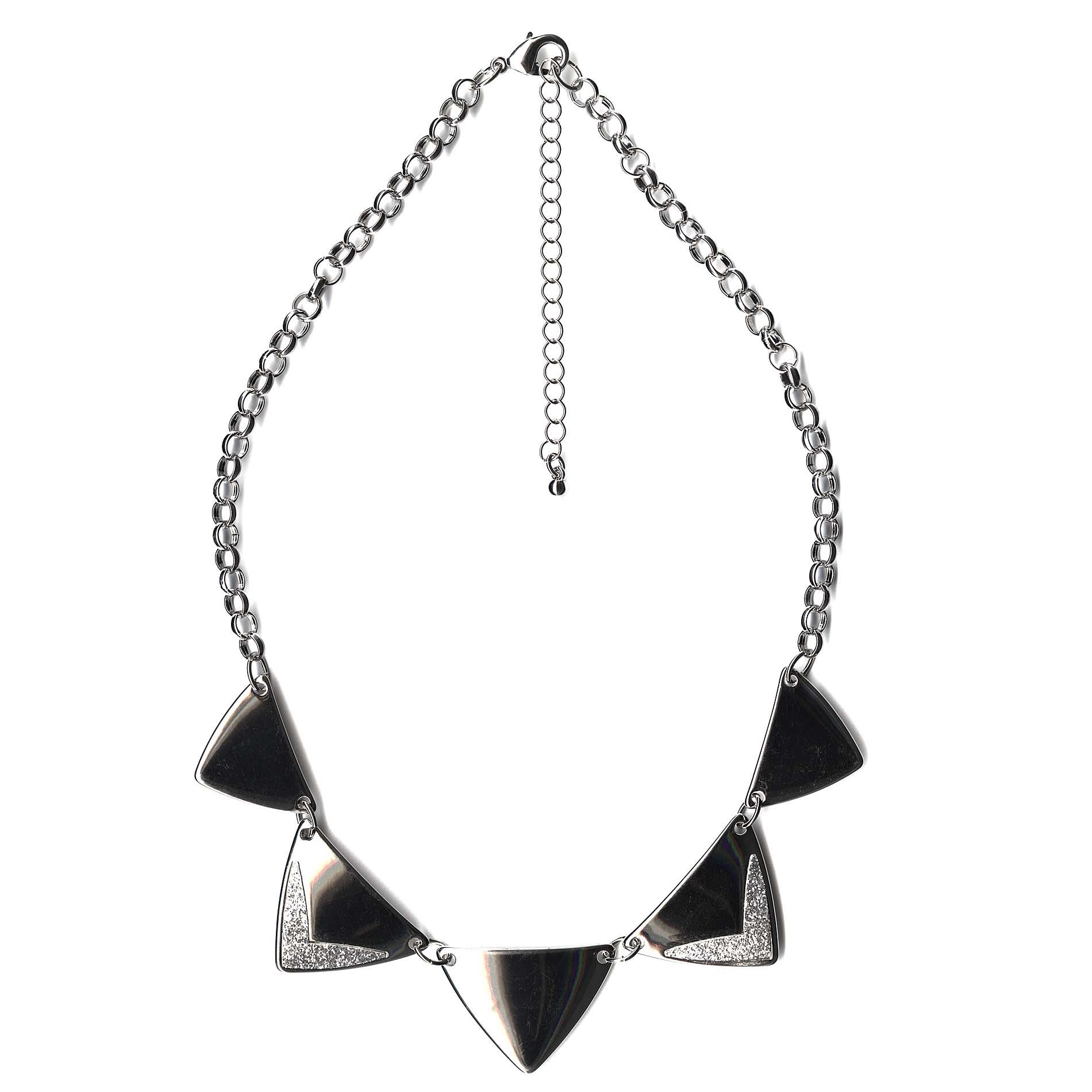 Attention Women's Silvertone Triangle Necklace