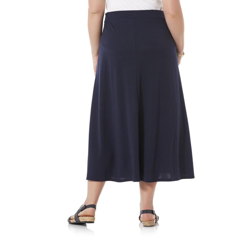 Basic Editions Women's Plus Maxi Skirt