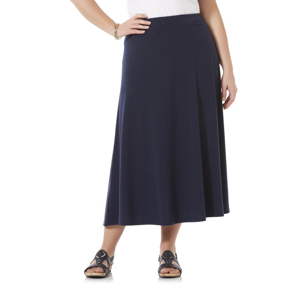 Basic Editions Women's Plus Maxi Skirt