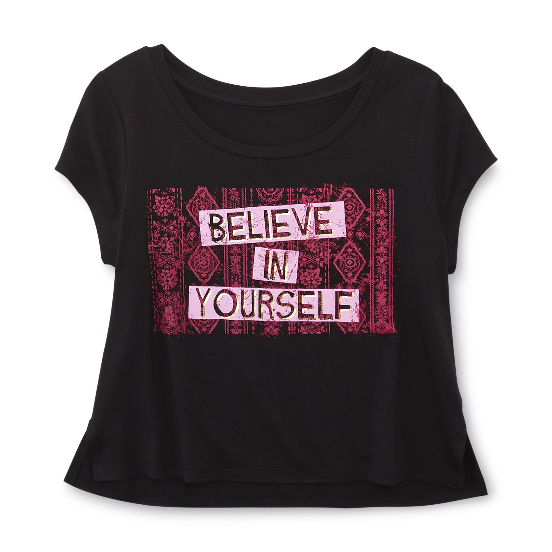 Canyon River Blues Girl's Cropped Graphic T-Shirt - Believe in Yourself