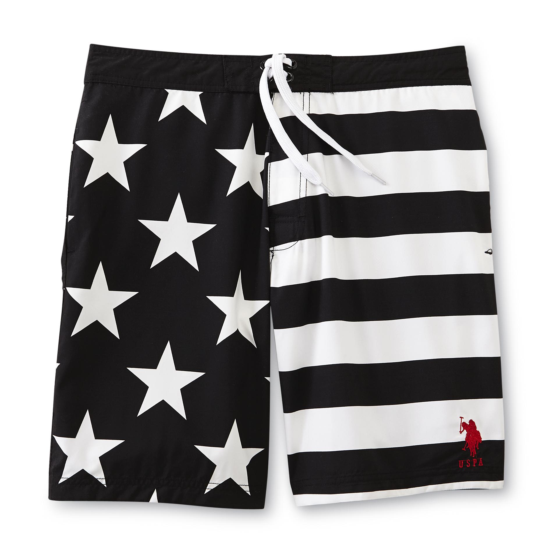 U.S. Polo Assn. Men's Swim Shorts - American Flag