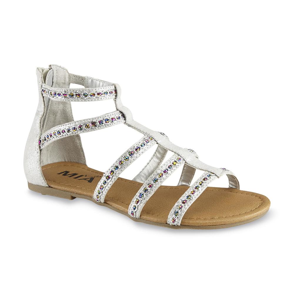 Mia Girl's Helena Silver Embellished Gladiator Sandal
