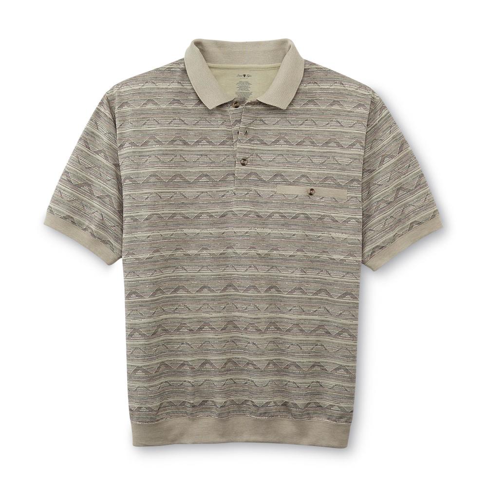 David Taylor Collection Men's Pocket Polo Shirt - Wave Pattern