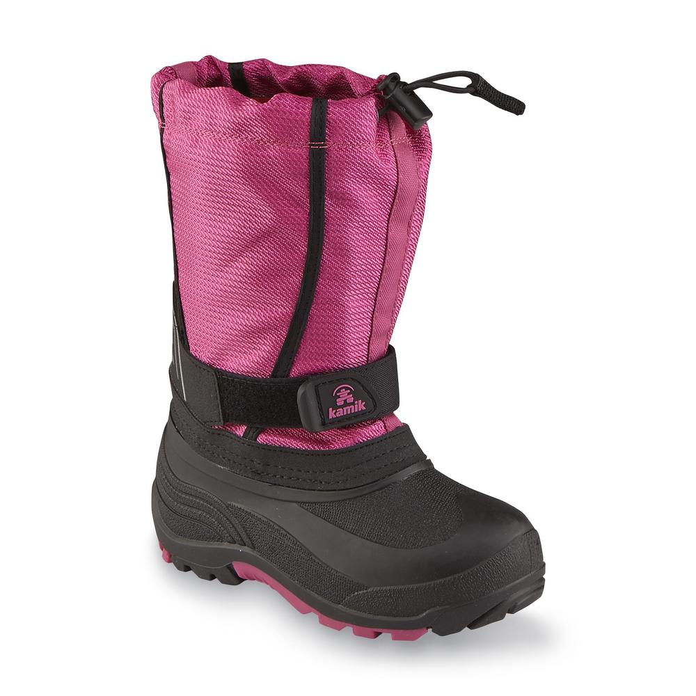 Kamik Girl's Carver Pink/Black Waterproof Winter Snow Boot