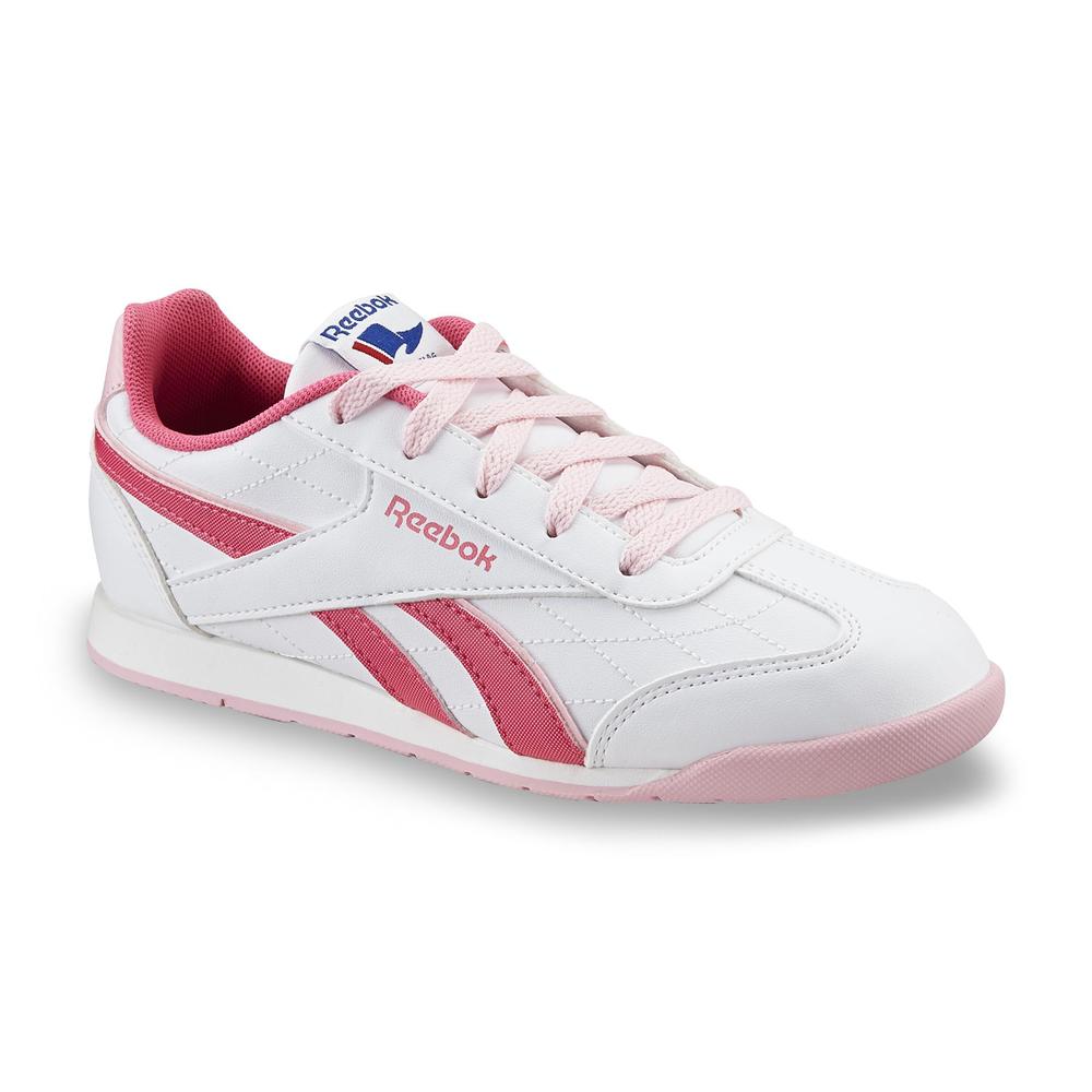 Reebok Girl's Royal Attack White/Pink Lace-Up Sneaker