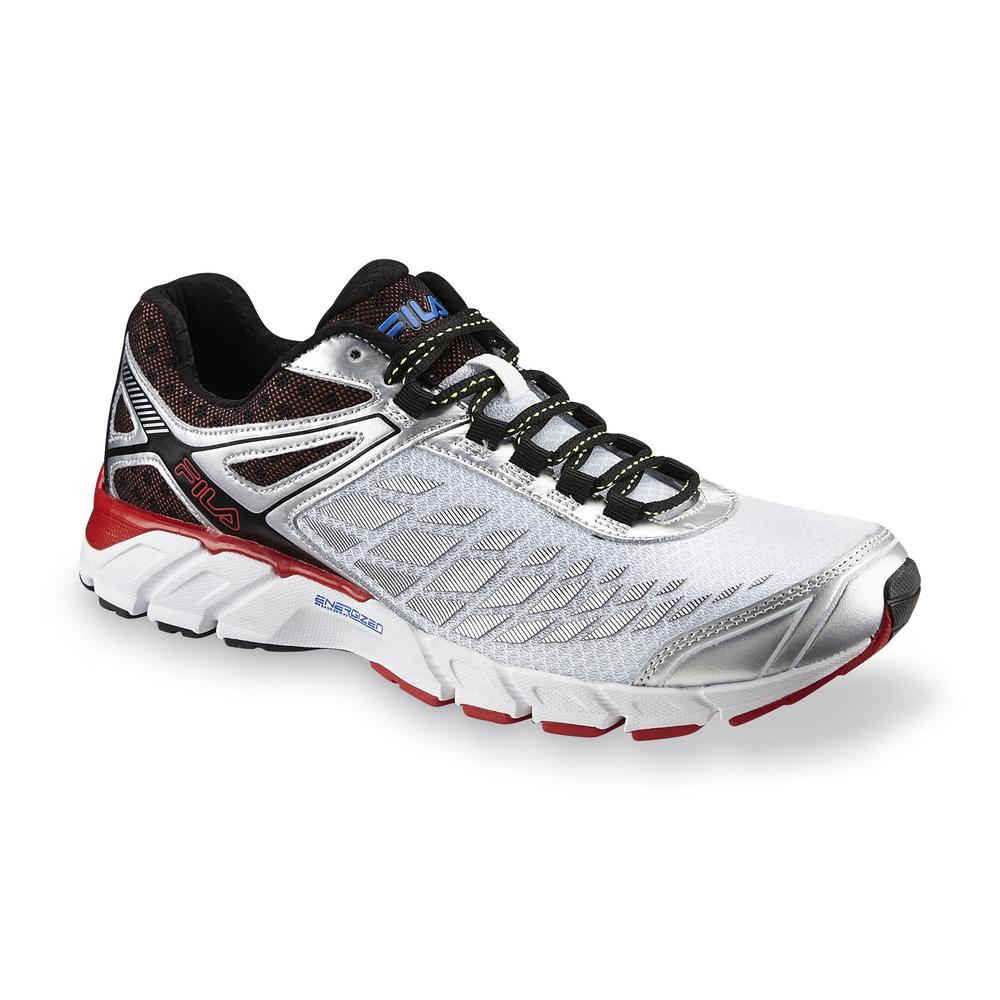 Fila Men's DashTech Energized White/Silver/Red Running Shoe