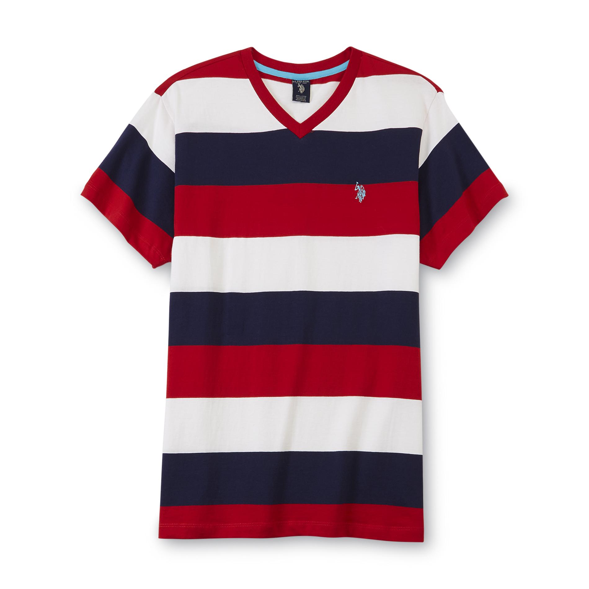U.S. Polo Assn. Men's V-Neck T-Shirt - Rugby Stripes
